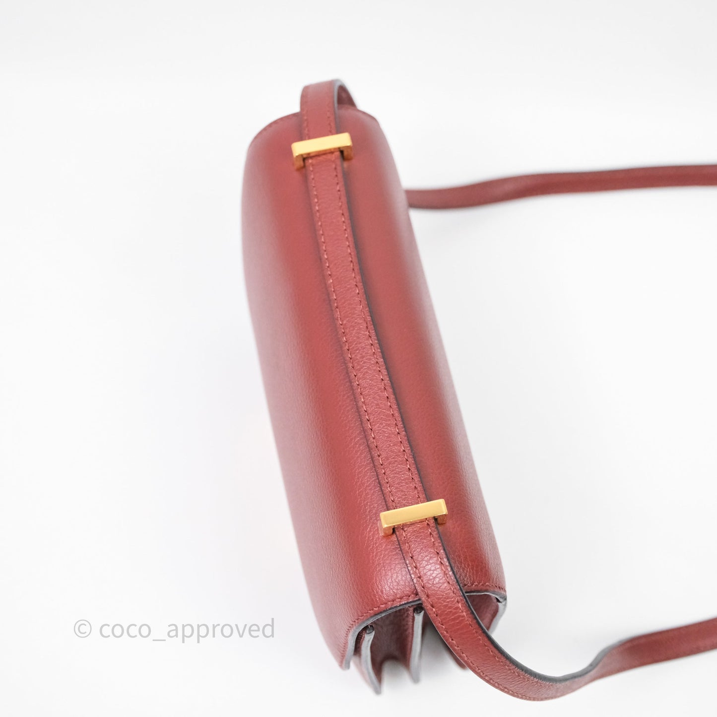 Hermès Mini Constance Rouge H Evercolor Gold Hardware