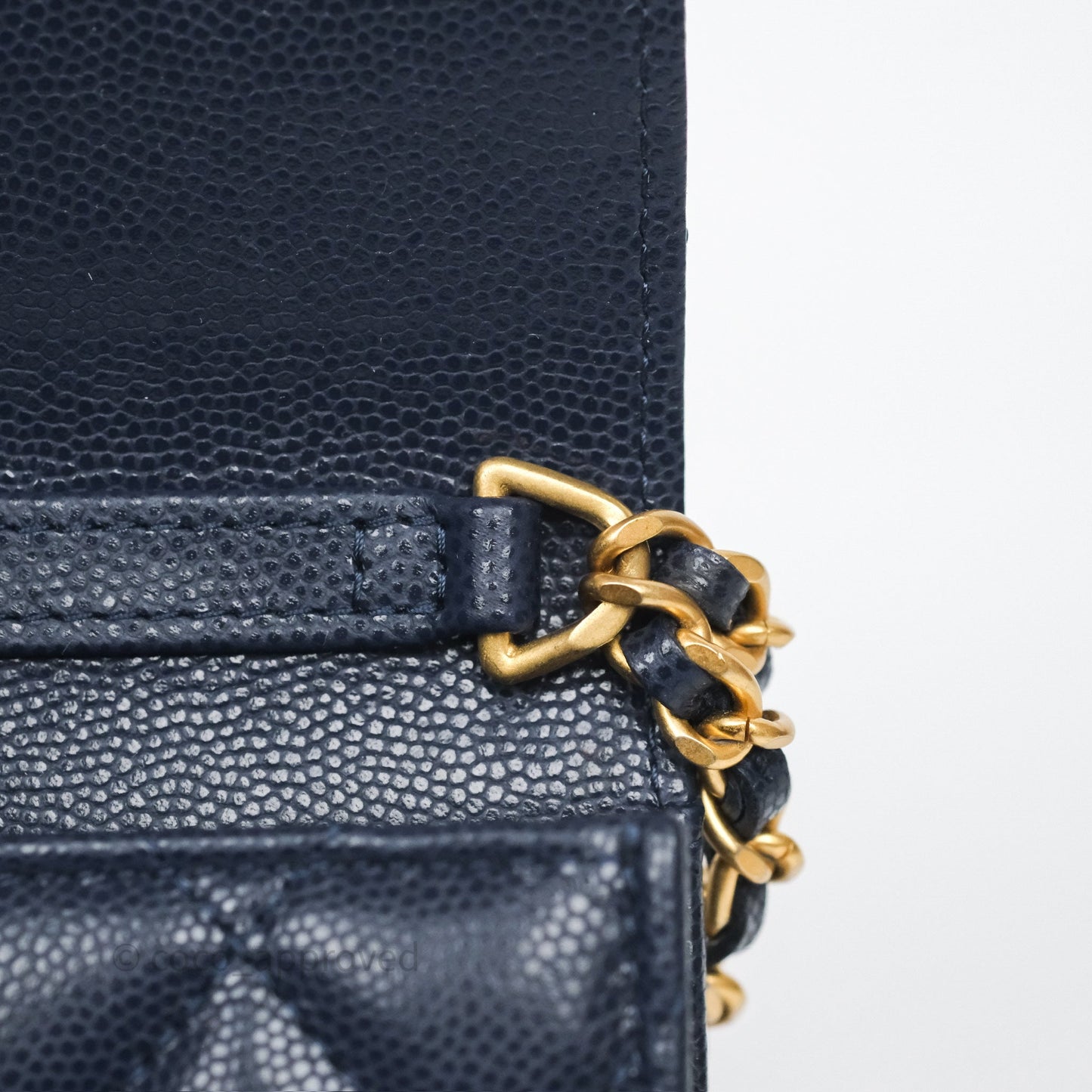Chanel Twist Your Button Coin Purse With Chain Navy Shiny Caviar