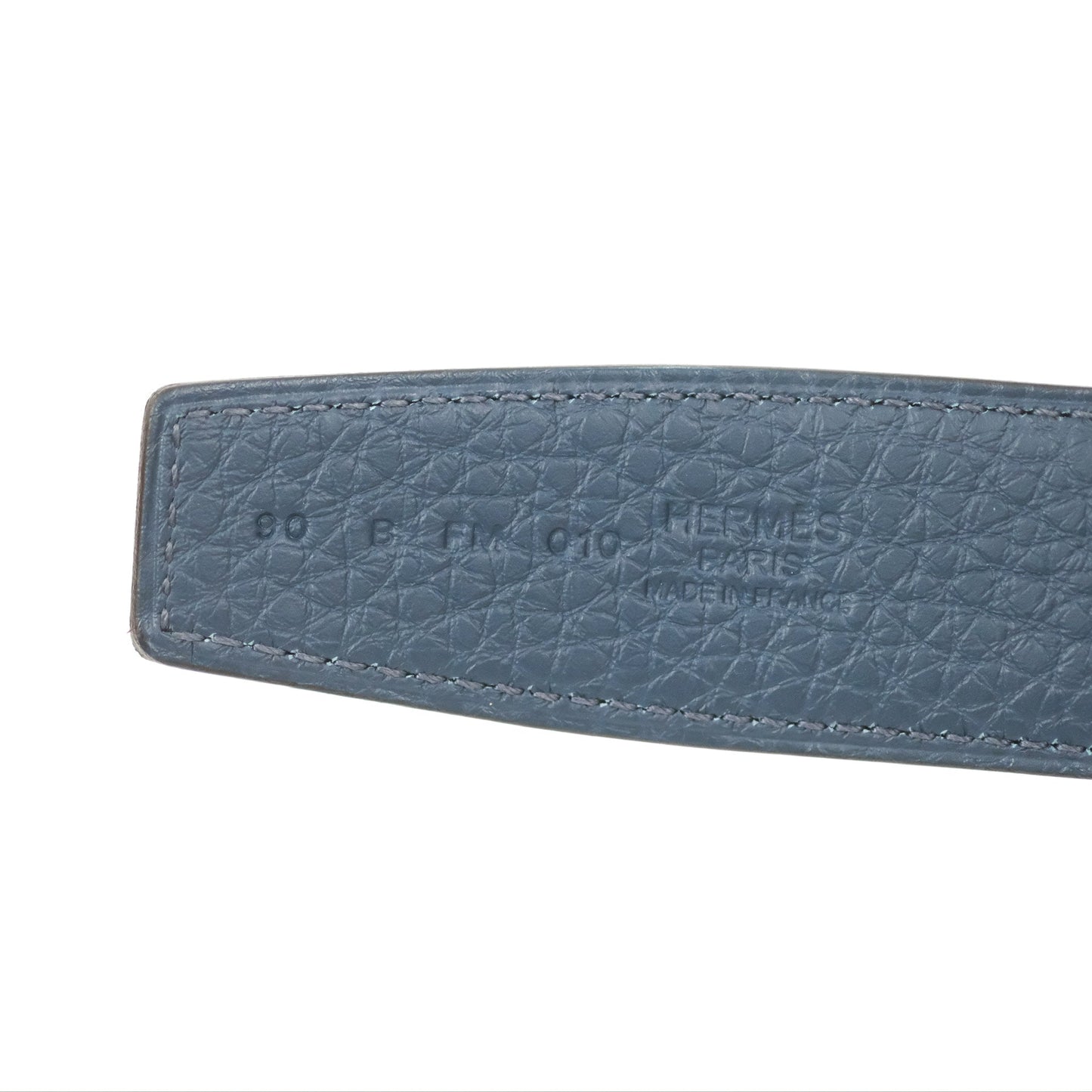Hermès H Silver Belt Buckle & Reversible Blue Black