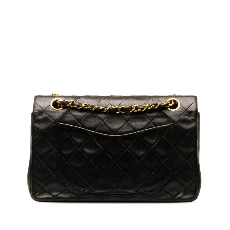 Chanel Mattrase 23 Coco W Flap Chain Shoulder Bag Black Lambskin  Chanel
