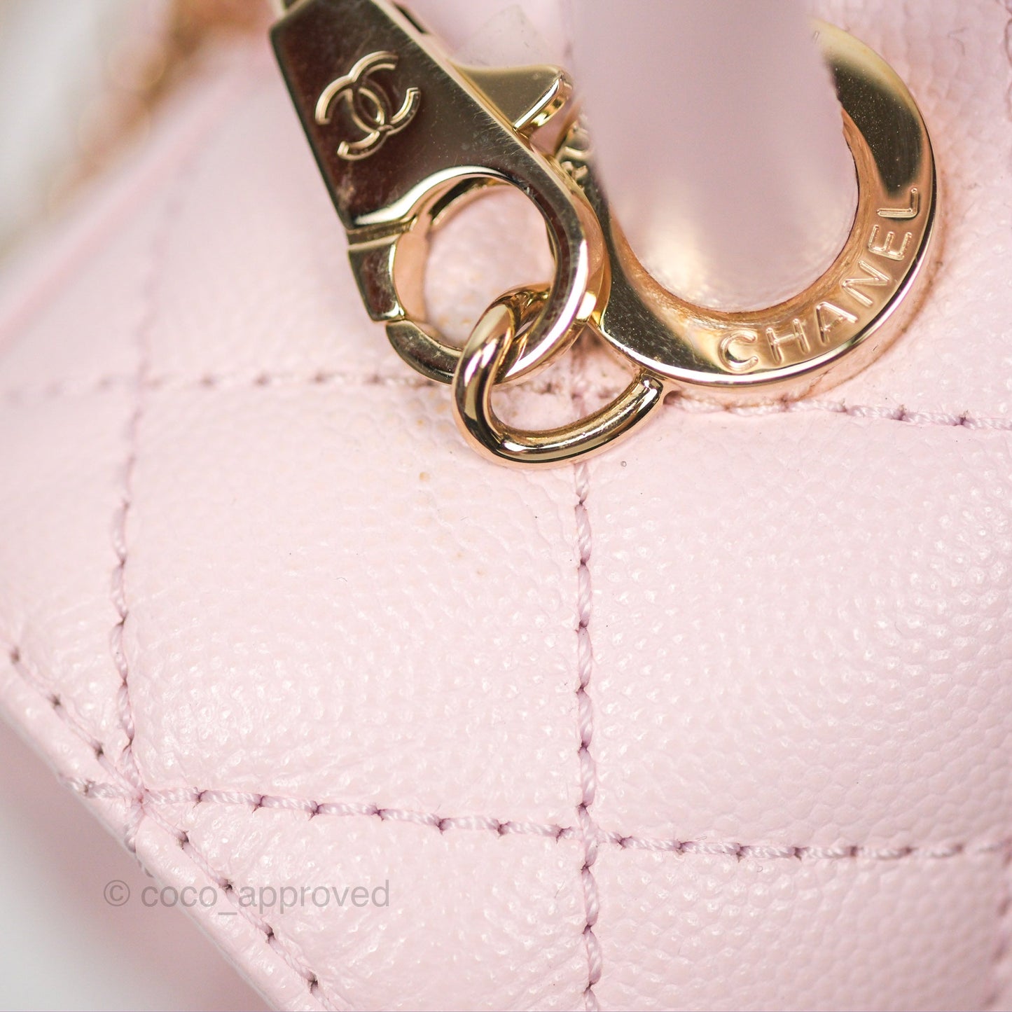 Chanel Small Coco Handle Light Pink Caviar Gold Hardware