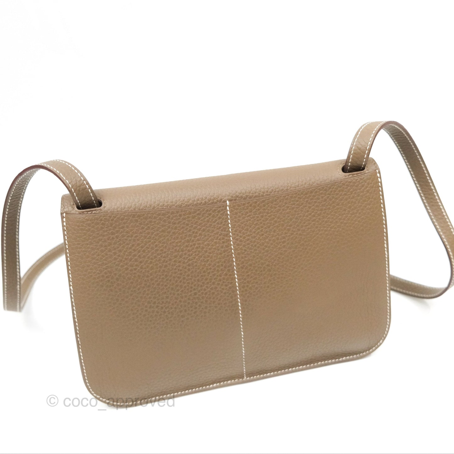 Hermès Halzan 25 Etoupe Clemence Gold Hardware