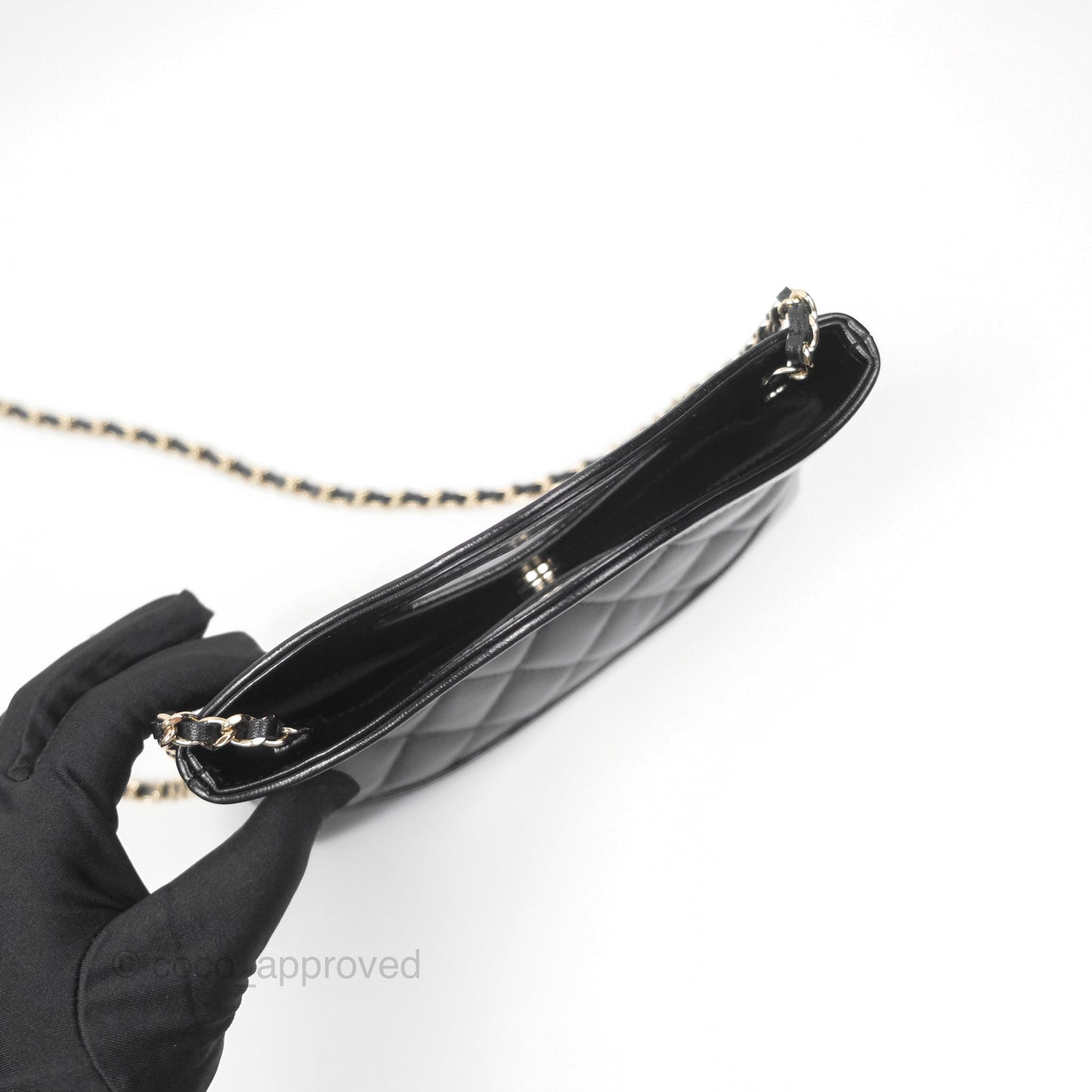 Chanel Nano 31 Black Shiny Lambskin Gold Hardware