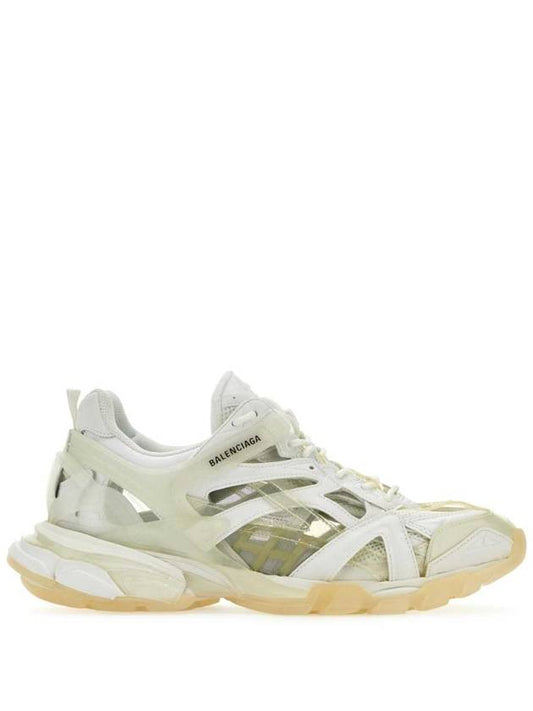 Luxury Balenciaga Track 2 Open Mesh Fabric Low Top Sneakers White