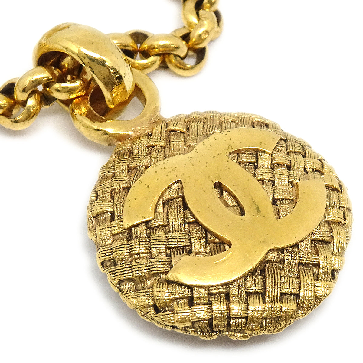 Luxury Chanel Medallion Gold Chain Pendant Necklace 3065/29
