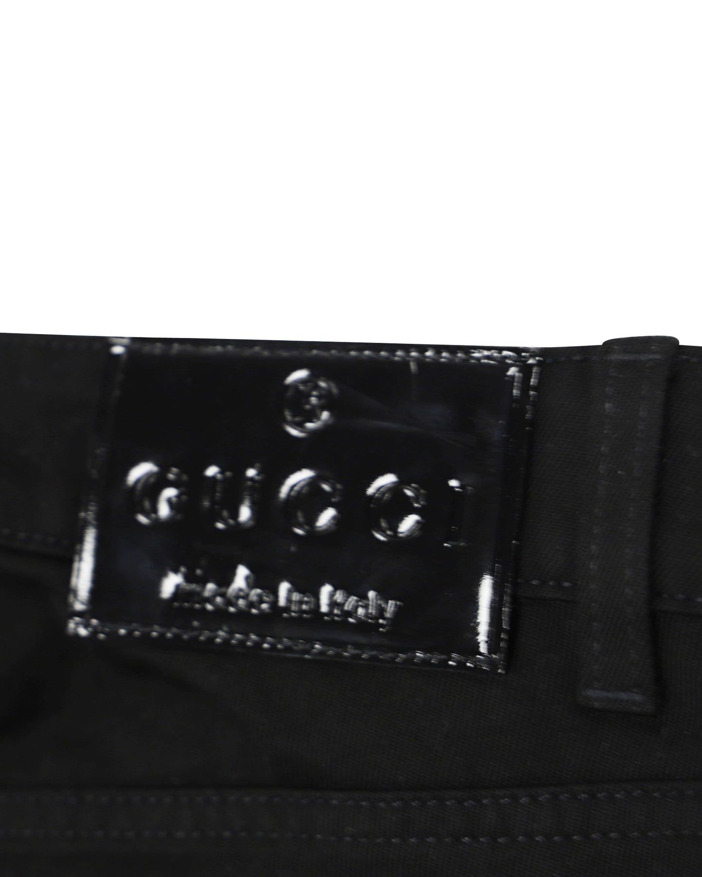 Luxury Gucci Trending 2025 Jeans with Metal Stud Details in Black Cotton