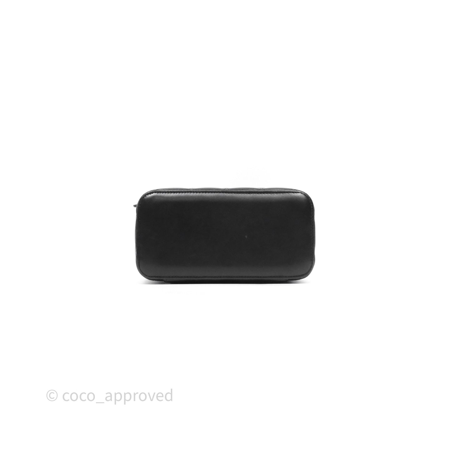 Chanel Vanity Rectangular Top Handle Black Lambskin Gold Hardware
