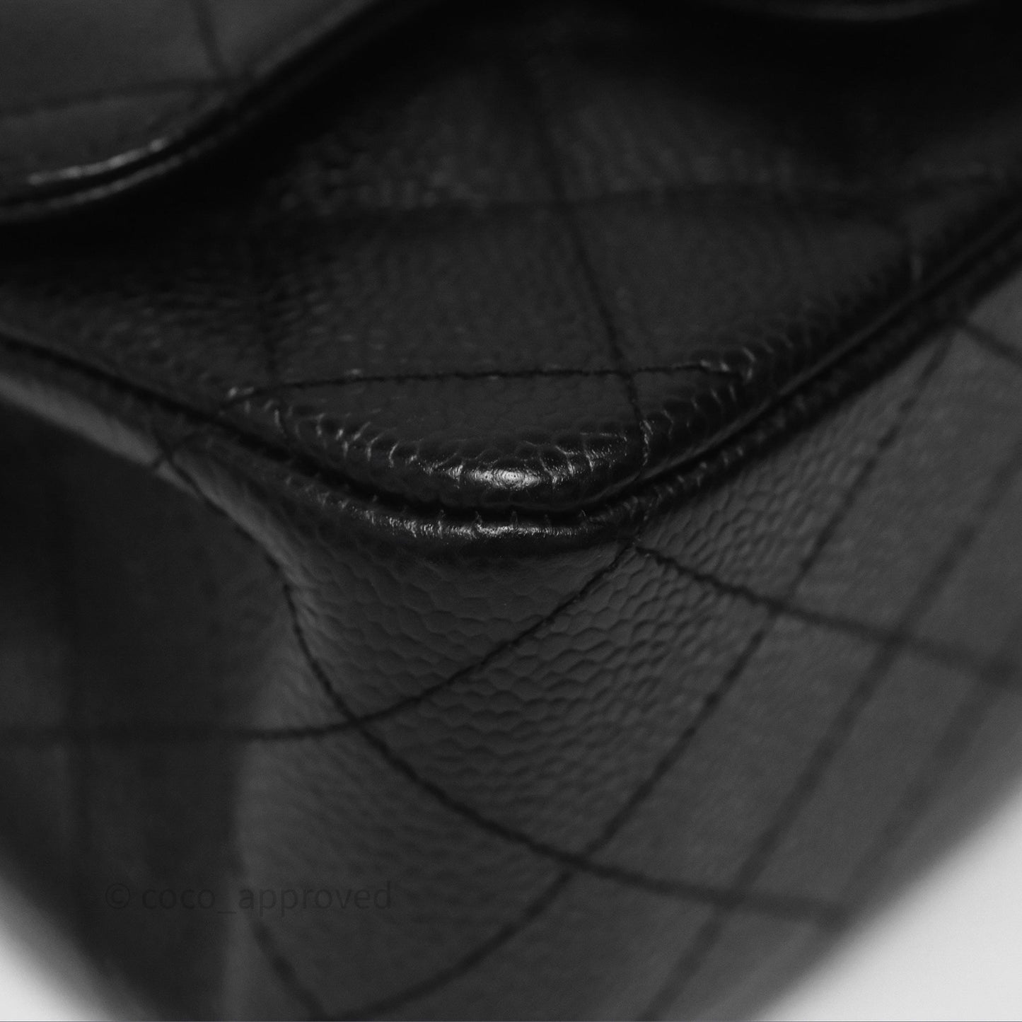 Chanel Vintage Mini Square Flap Quilted Black Caviar 24K Gold Hardware