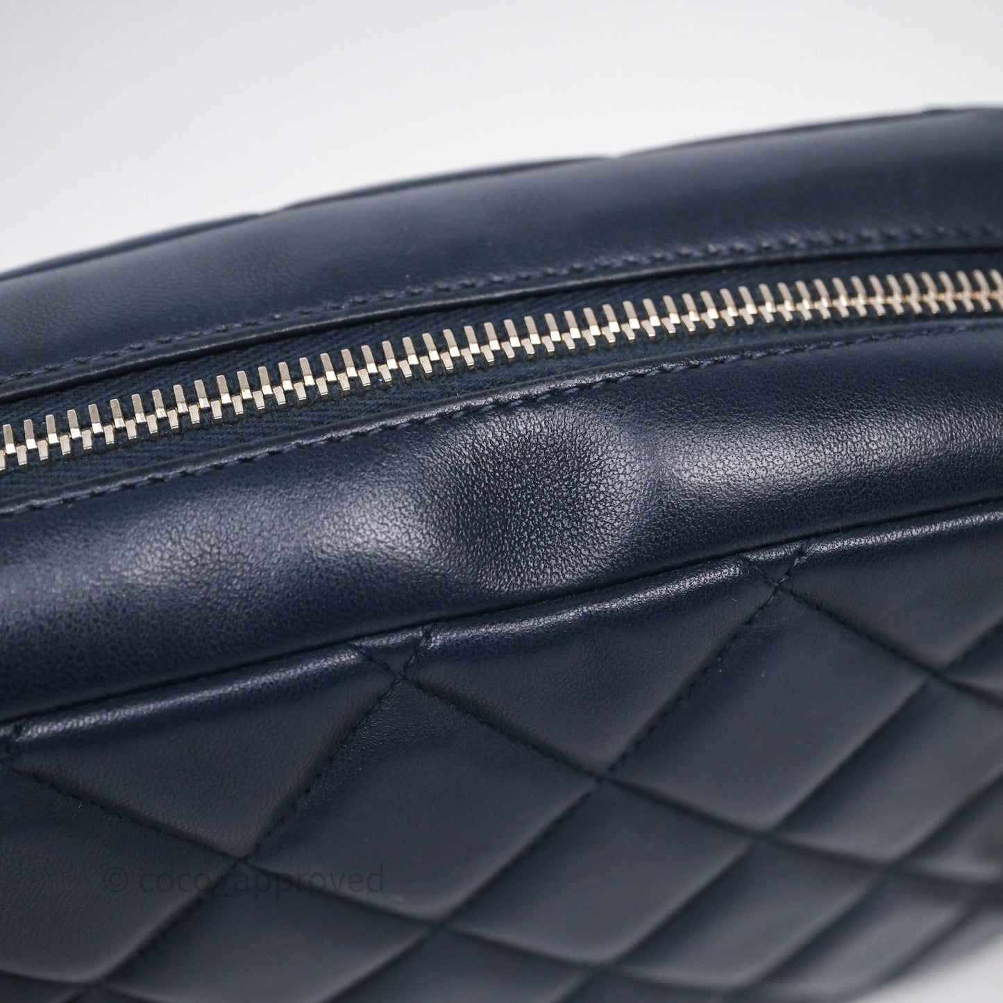 Chanel CC Camera Bag Quilted Navy Lambskin Aged Gold Hardware