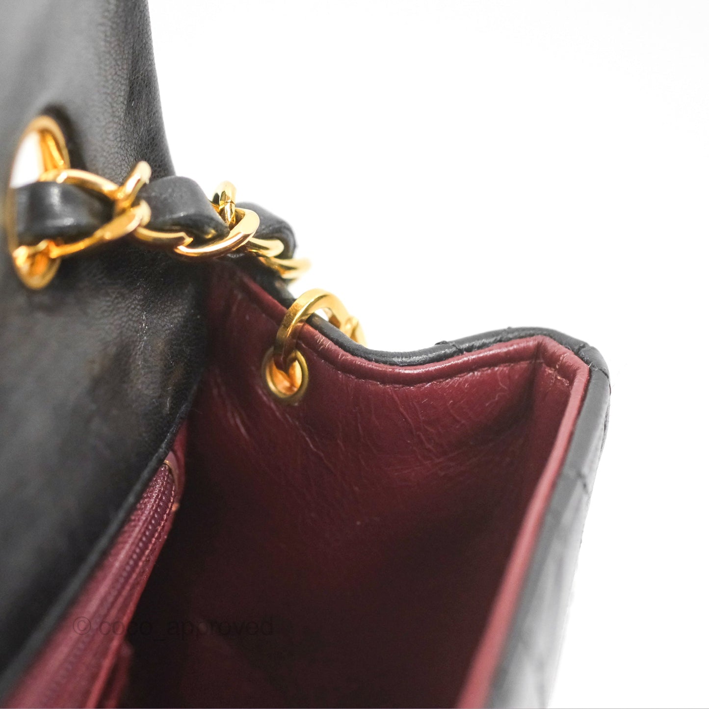Chanel Vintage Square Flap Bag Black Lambskin 24K Gold Hardware
