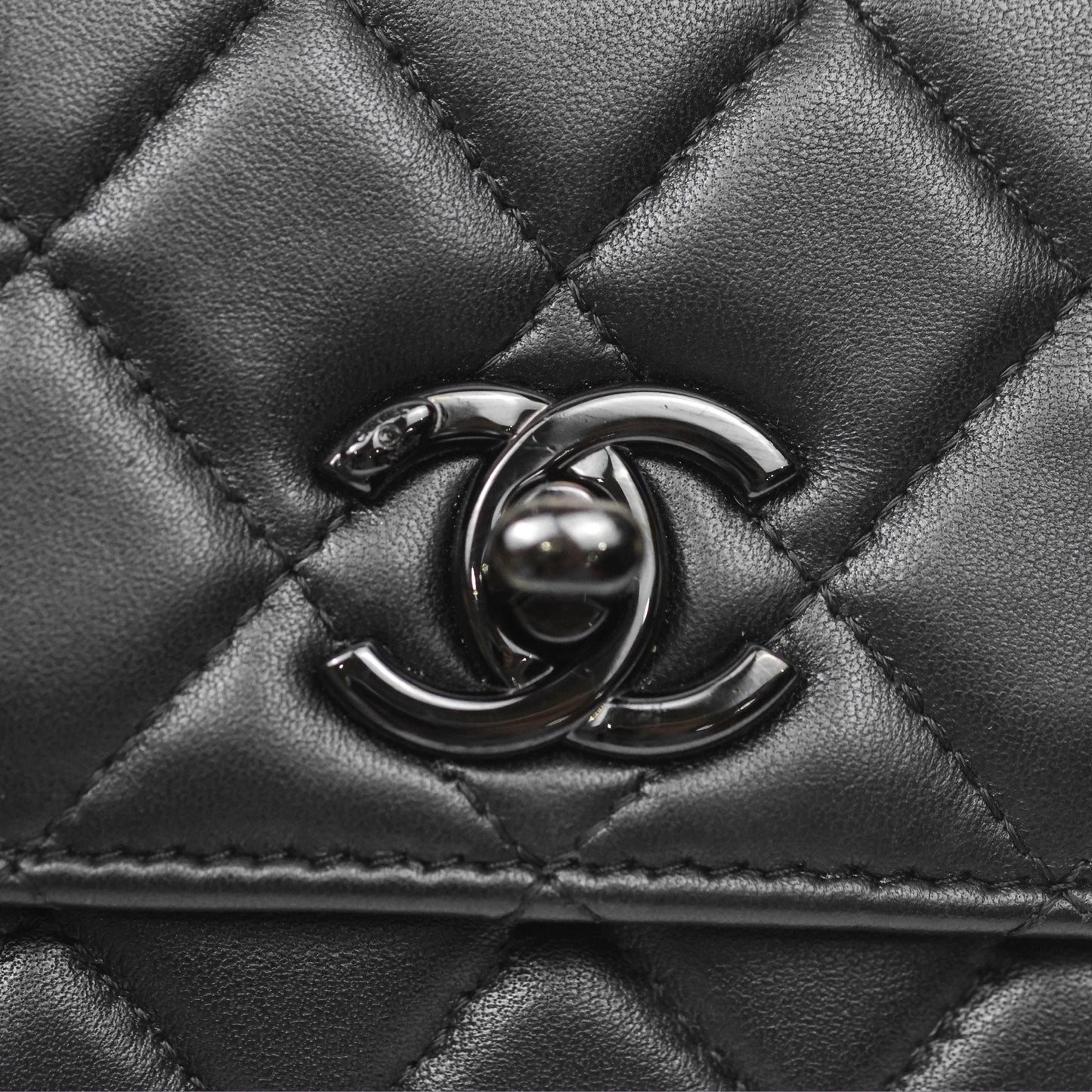 Chanel Mini Trendy CC Clutch With Chain Quilted So Black Lambskin