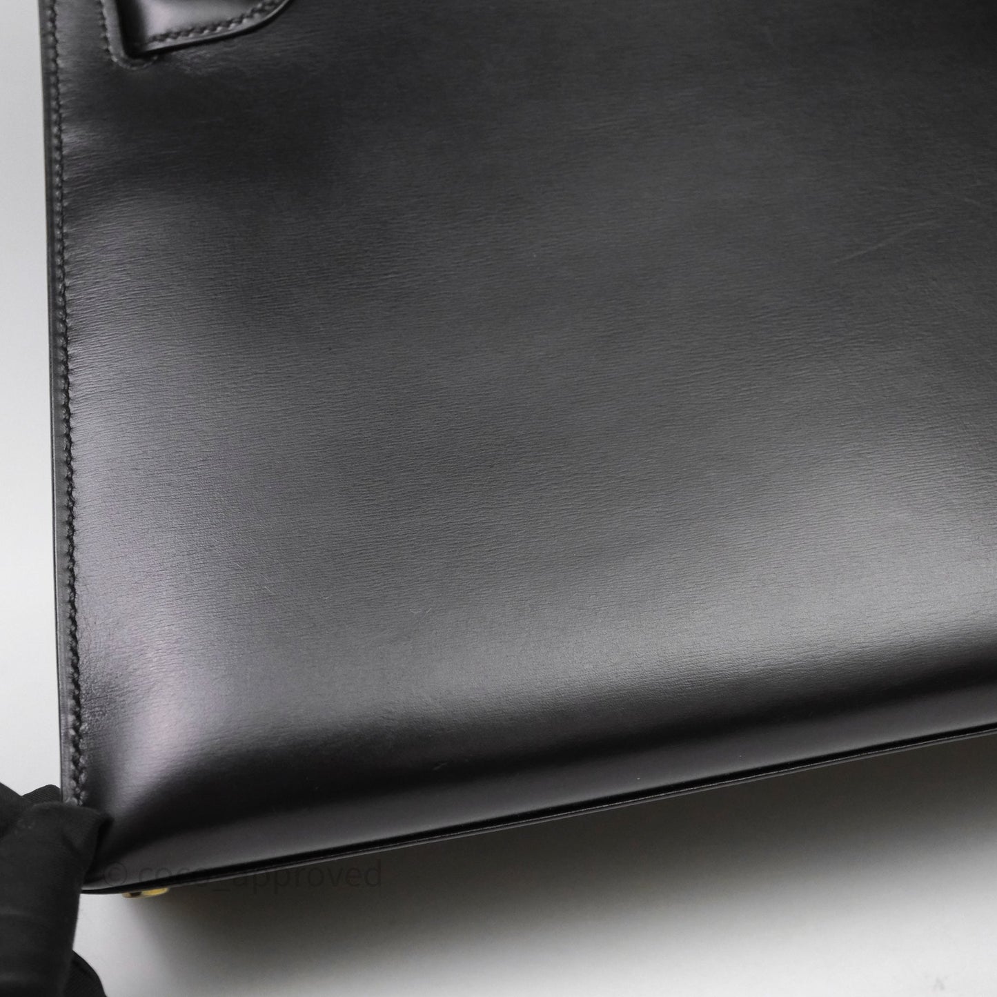 Hermès Vintage Kelly 28 Sellier Black Noir 89 Box Leather Gold Hardware