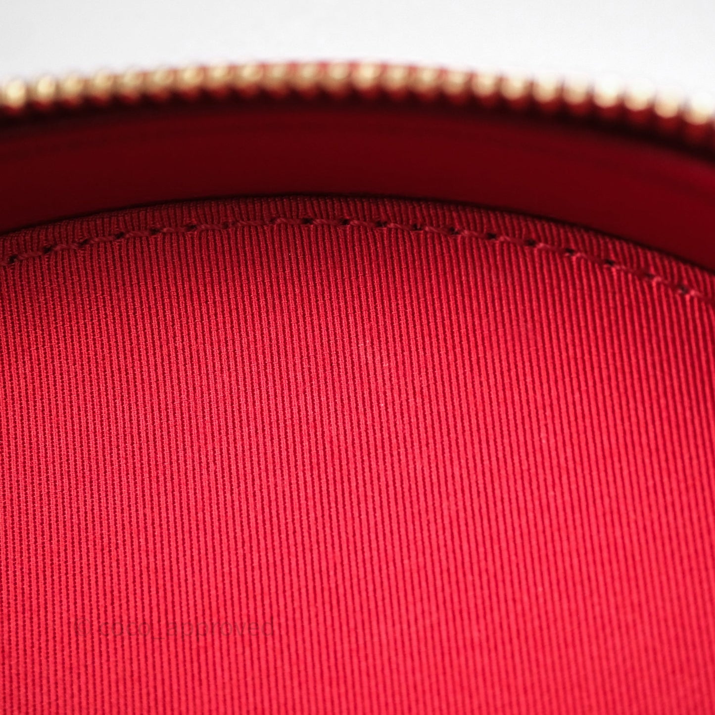 Chanel CC Vanity Case Red Calfskin Aged Gold Hardware