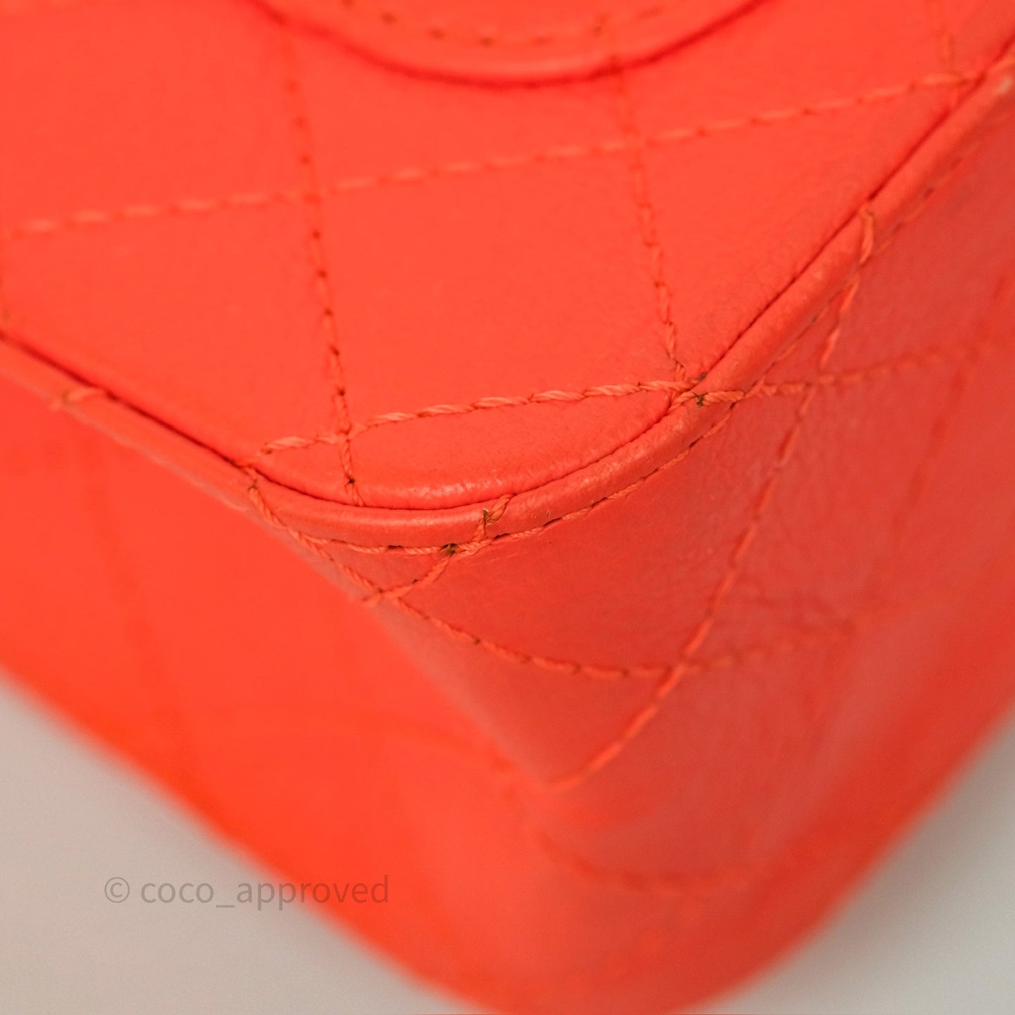 Chanel Mini Reissue 224 Tangerine Orange Goatskin Silver Hardware
