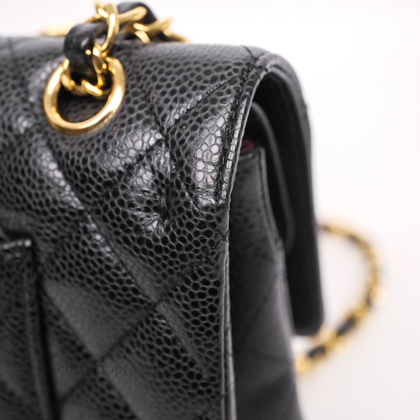 Chanel Classic M/L Medium Flap Quilted Black Caviar Gold Hardware