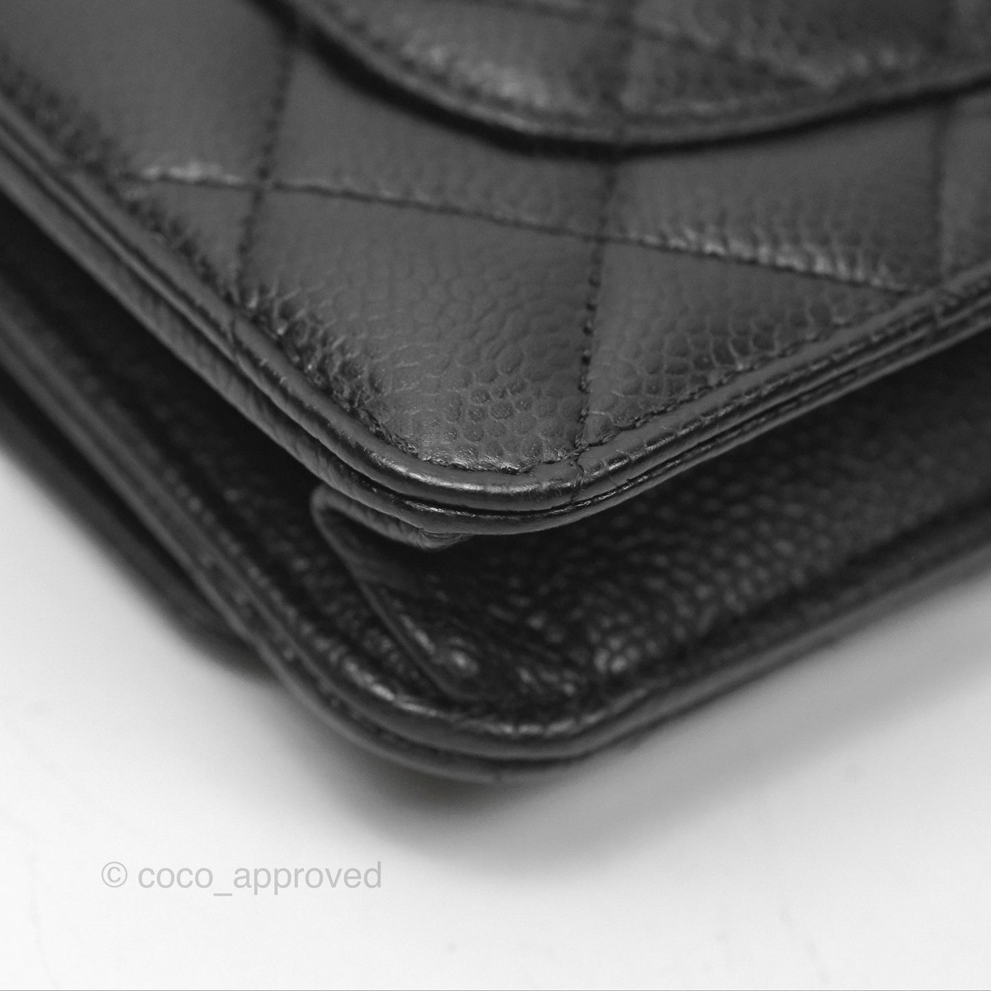 Chanel Quilted Classic Wallet On Chain WOC Black Caviar Gold Hardware