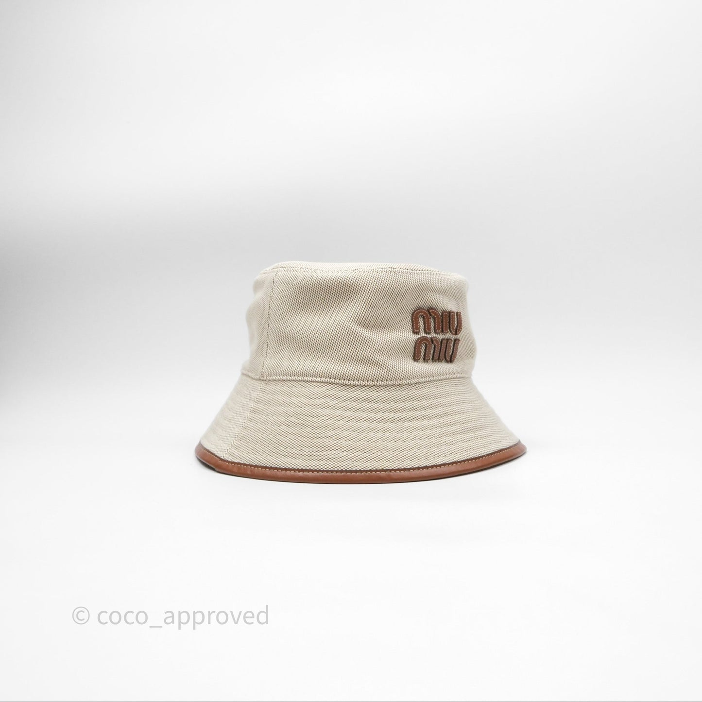 Miu Miu Bucket Hat Canvas Beige/ Brandy
