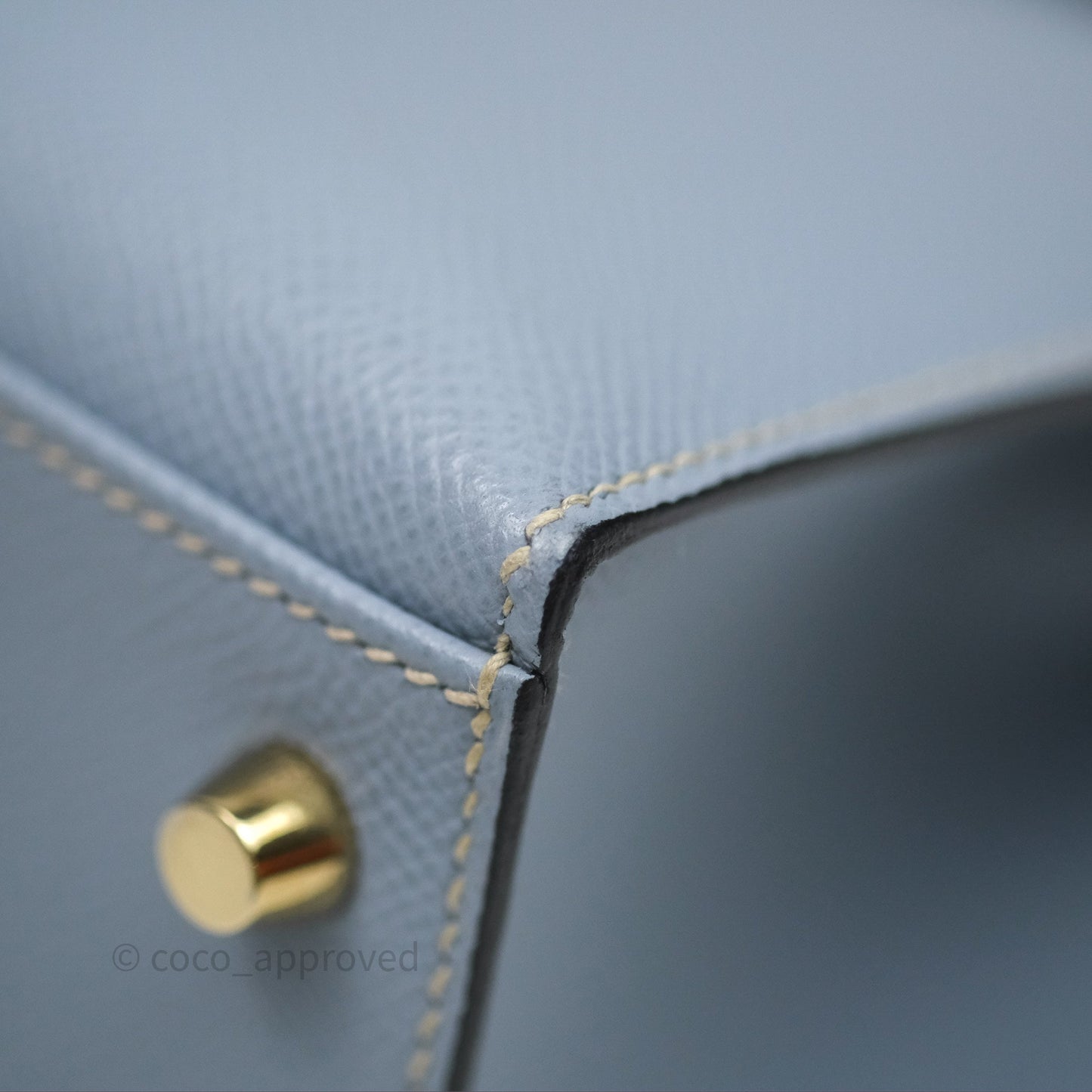 Hermès Kelly II 28 Sellier Bleu Lin J7 Epsom Gold Hardware