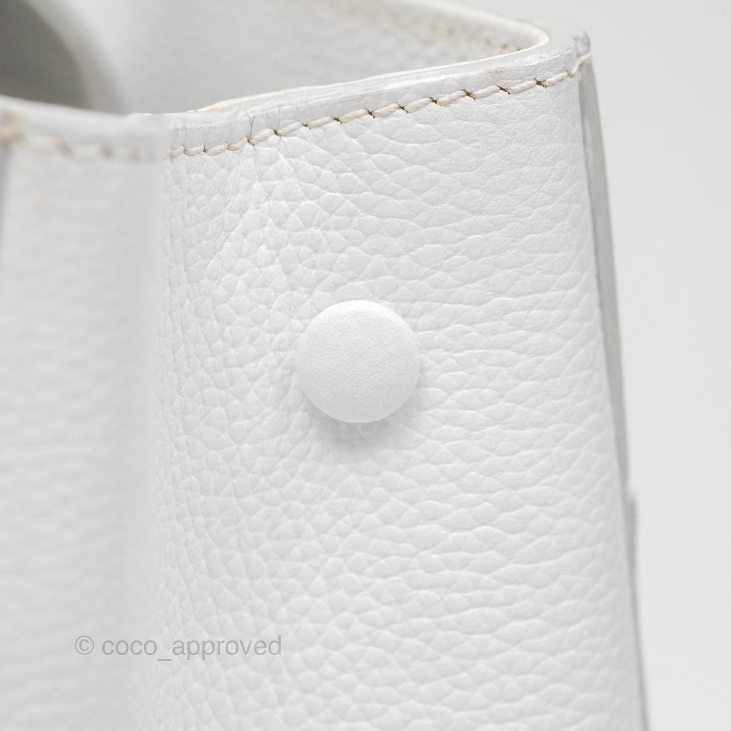 Chanel Mini Neo Executive Shopper Tote White Grained Calfskin Silver Hardware