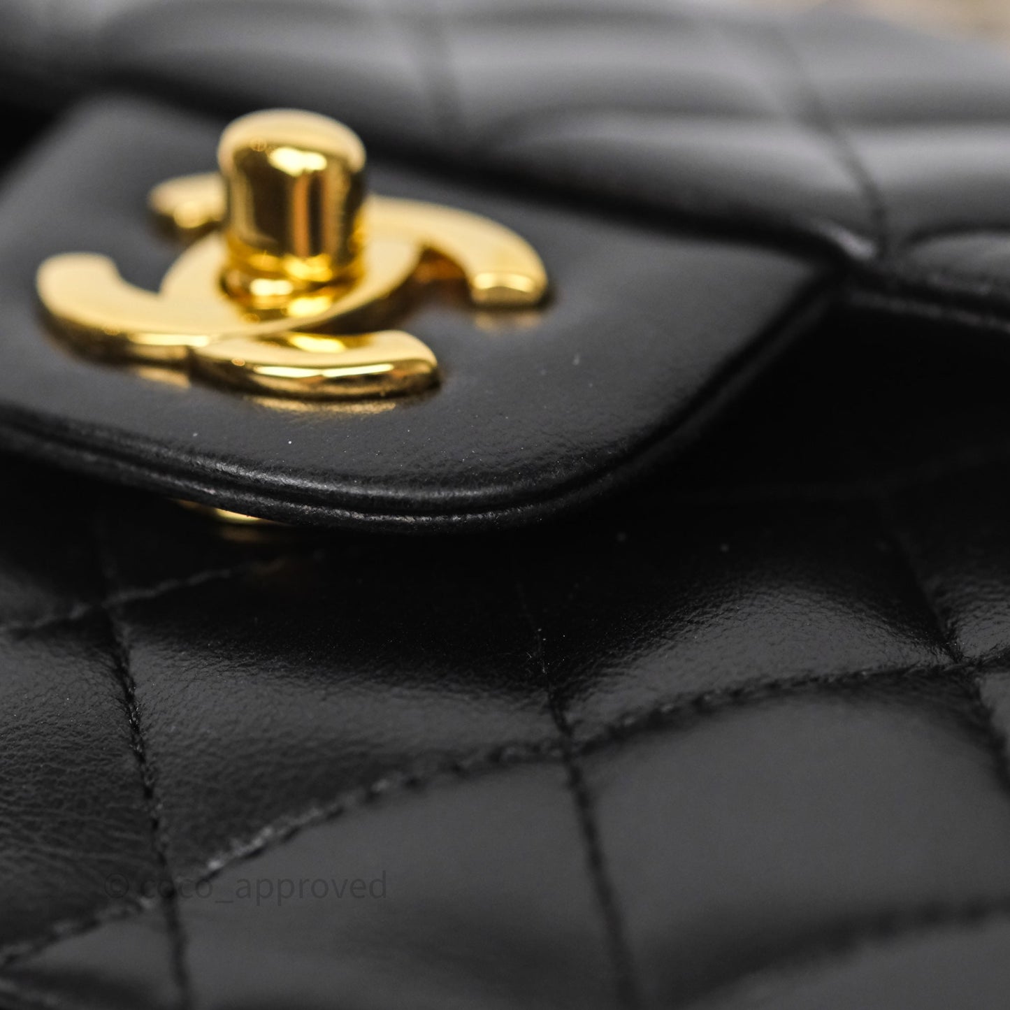 Chanel Small Classic Flap Quilted Black Lambskin Gold Hardware