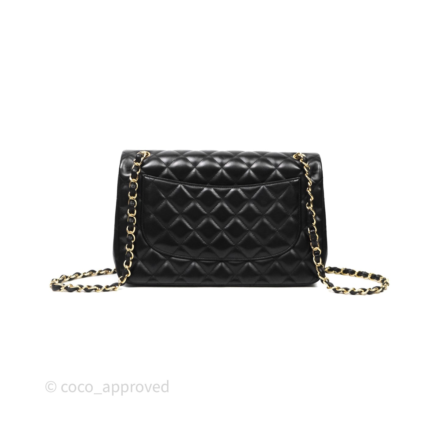 Chanel Jumbo Double Flap Quilted Black Lambskin Gold Hardware⁣⁣