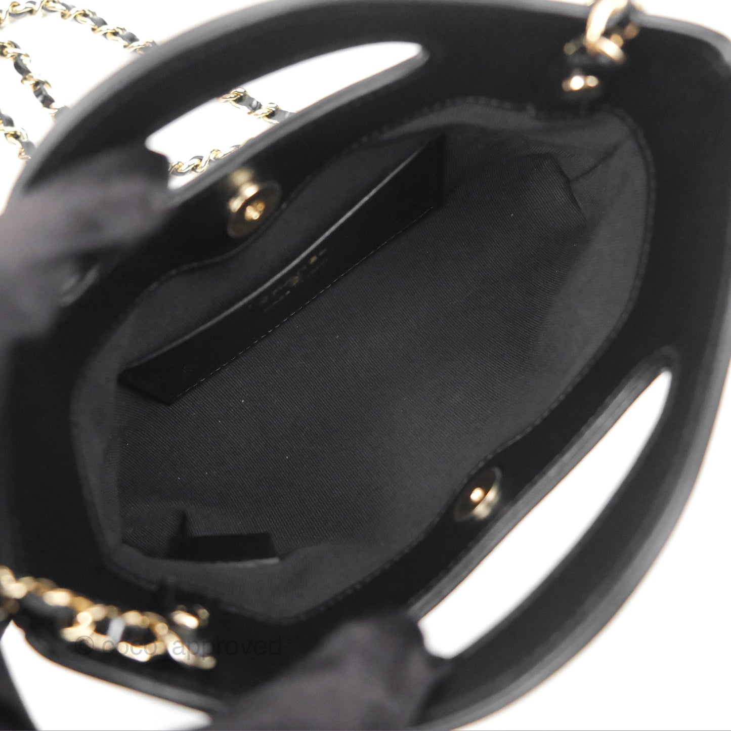 Chanel Nano 31 Black Shiny Calfskin Gold Hardware