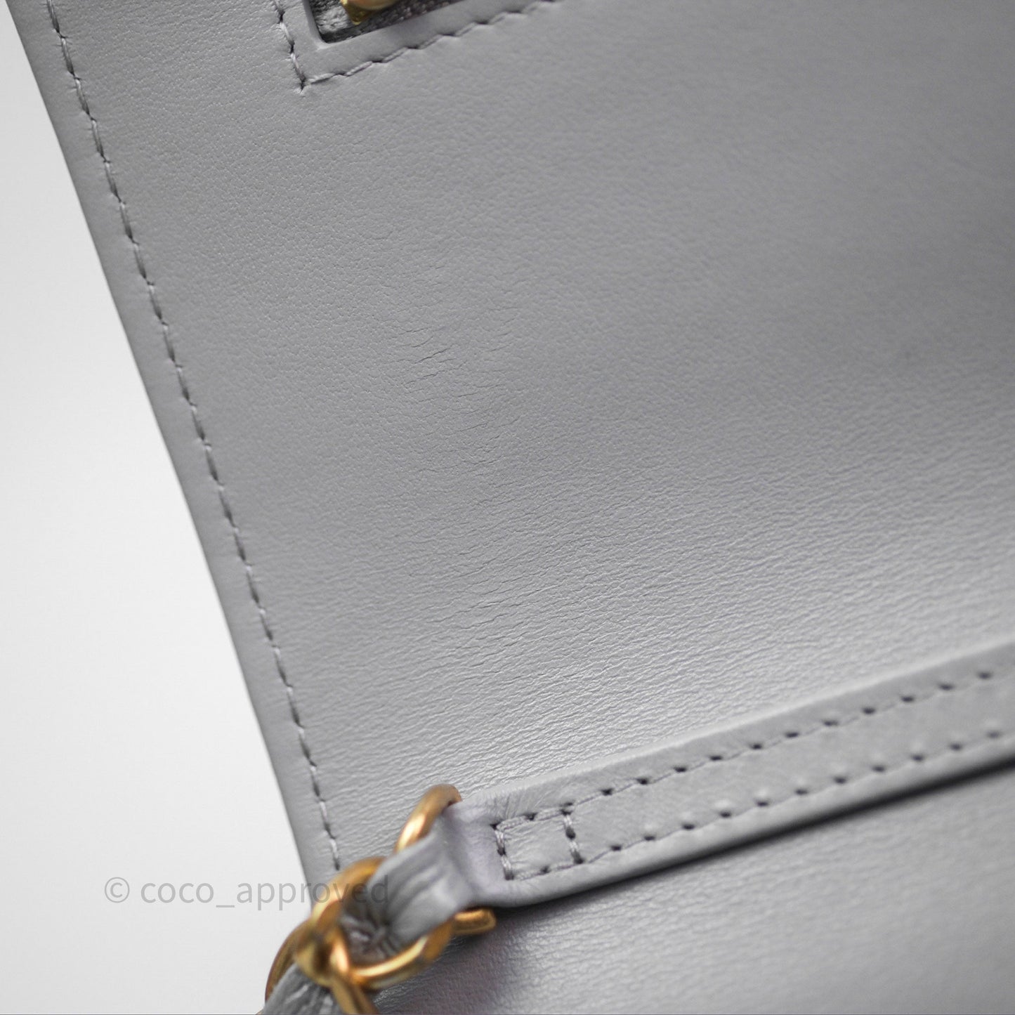 Chanel Wallet On Chain WOC Adjustable CC Chain Grey Caviar Aged Gold Hardware
