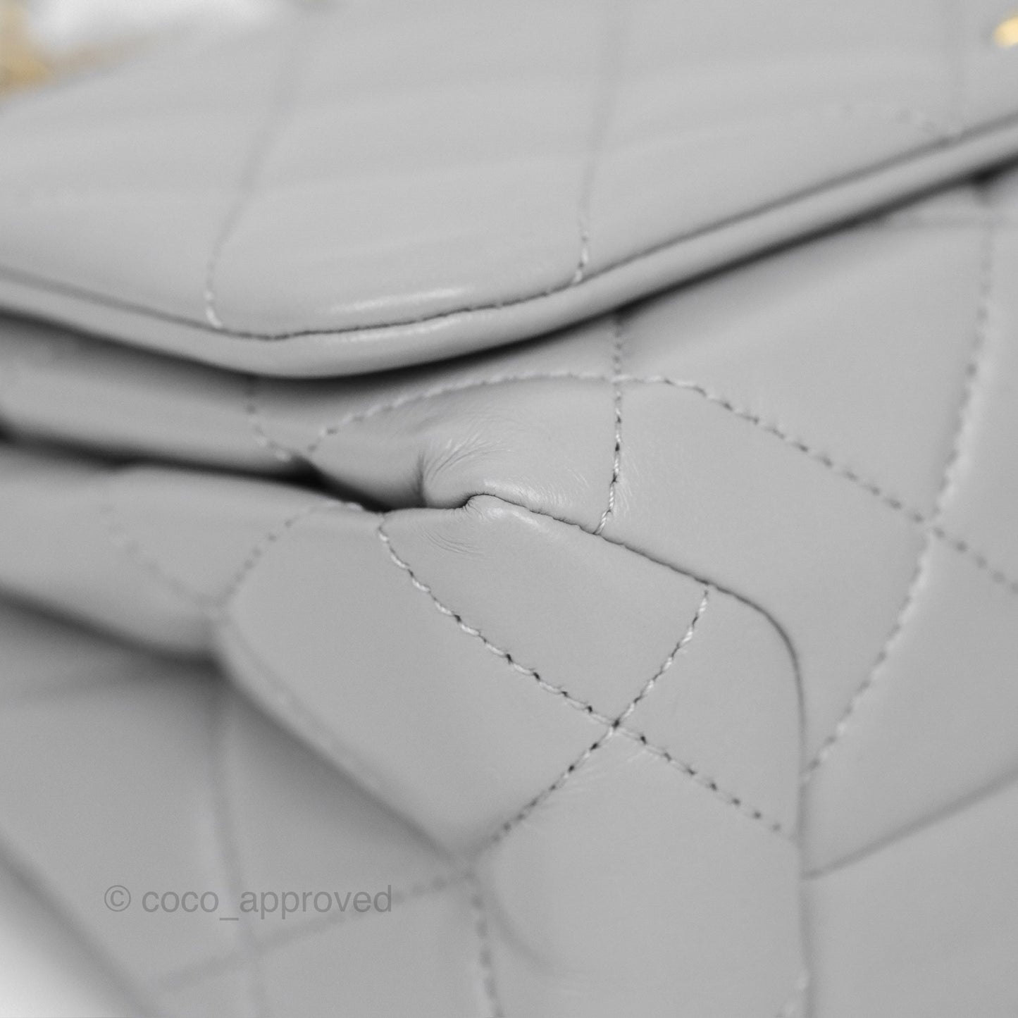 Chanel Medium Color Match Flap Grey Lambskin Aged Gold Hardware 22A