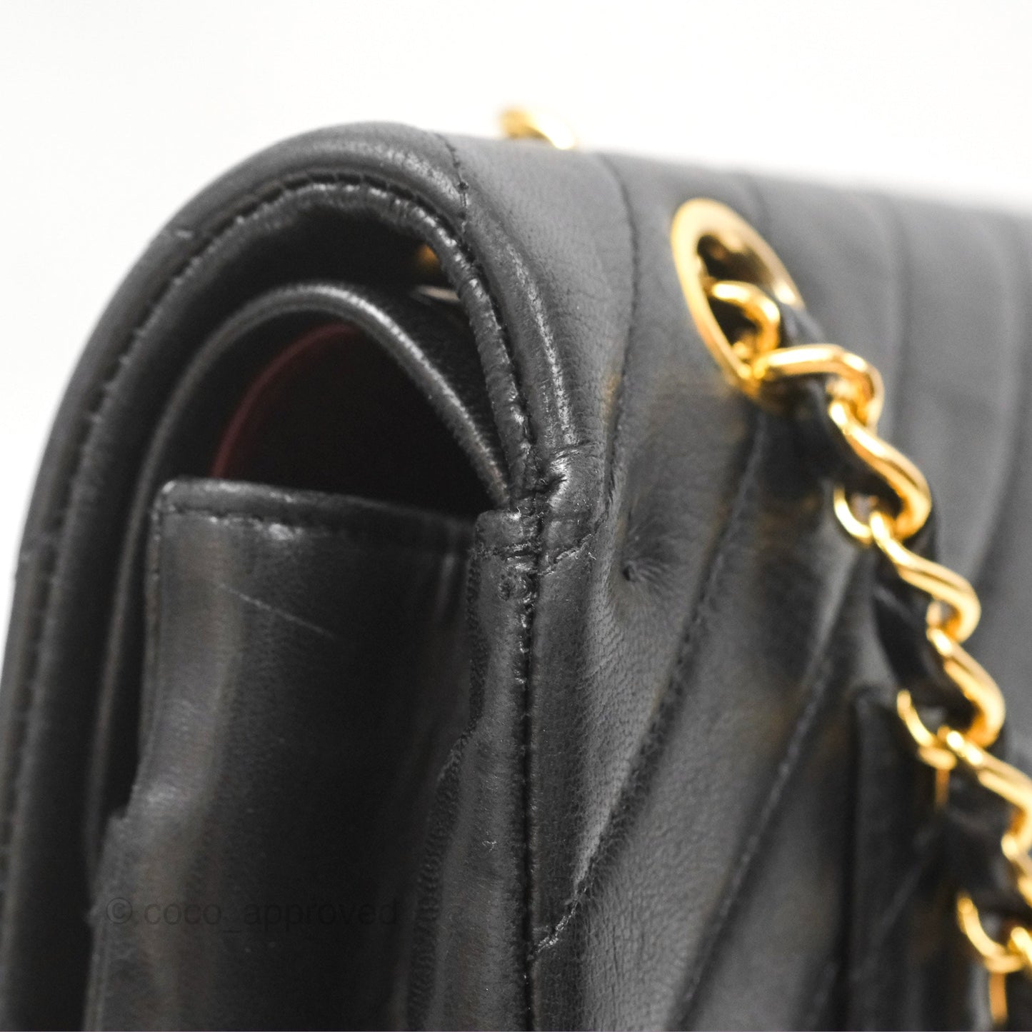Chanel Vintage Medium Classic Flap Chevron Black Lambskin 24K Gold Hardware