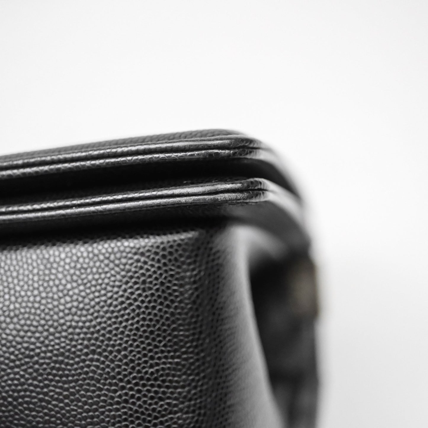 Chanel Quilted Medium Boy Black Caviar Ruthenium Hardware