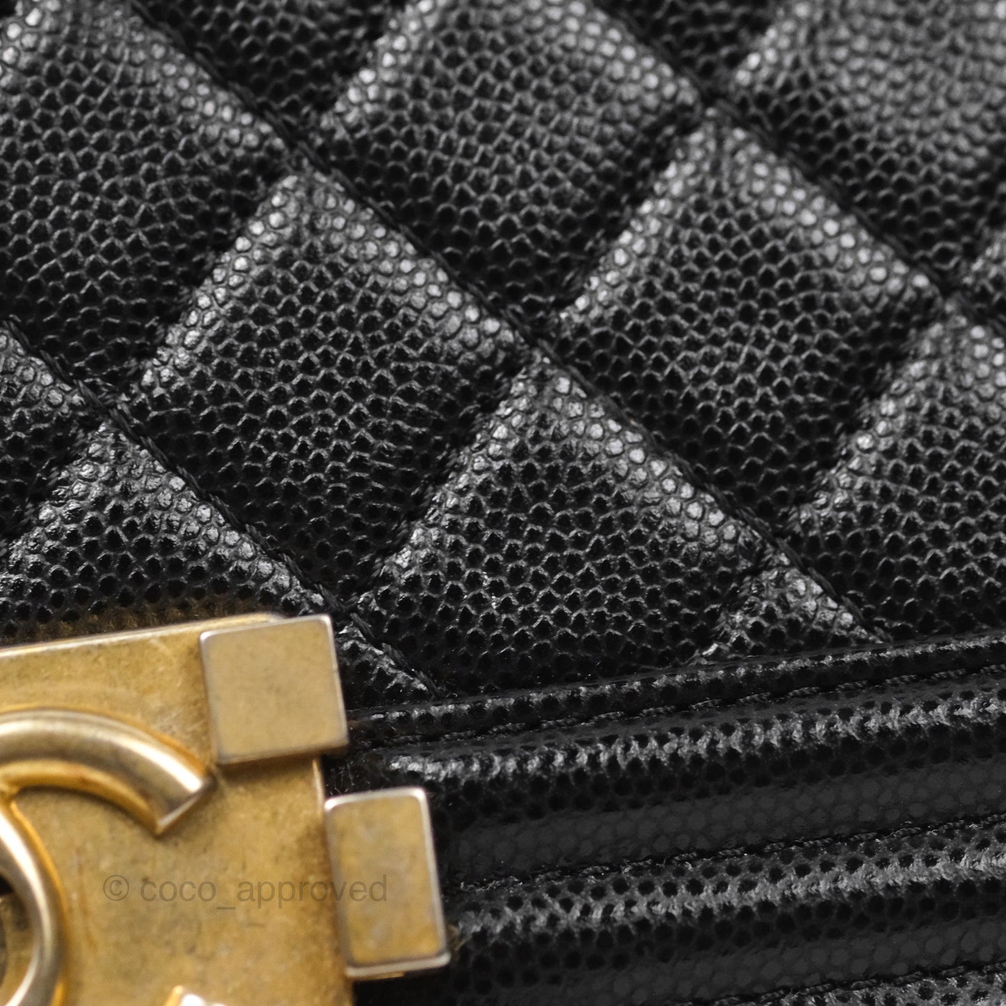Chanel Medium Boy Quilted Black Caviar Aged Gold Hardware