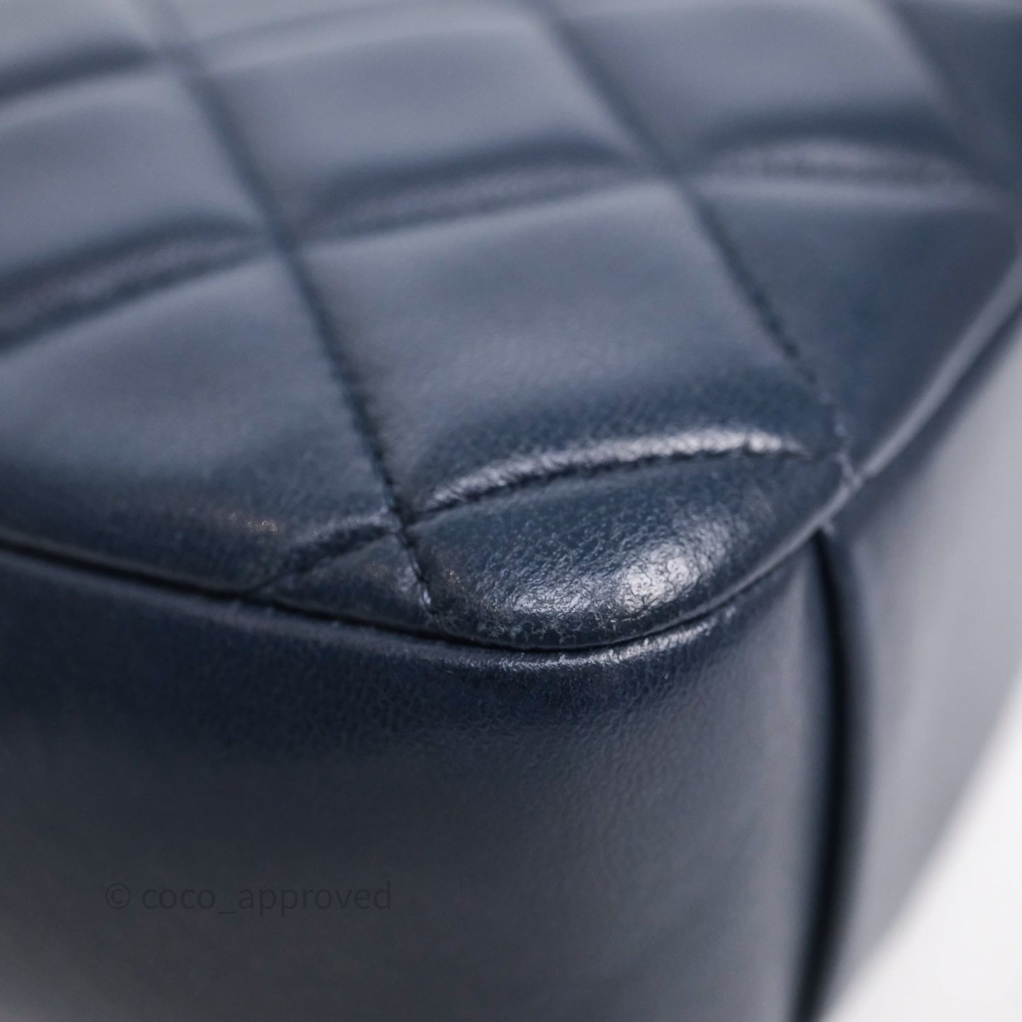 Chanel CC Camera Bag Quilted Navy Lambskin Aged Gold Hardware