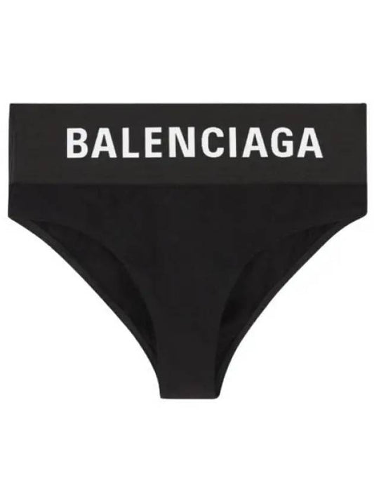 Luxury Balenciaga Logo Elastic Briefs Black