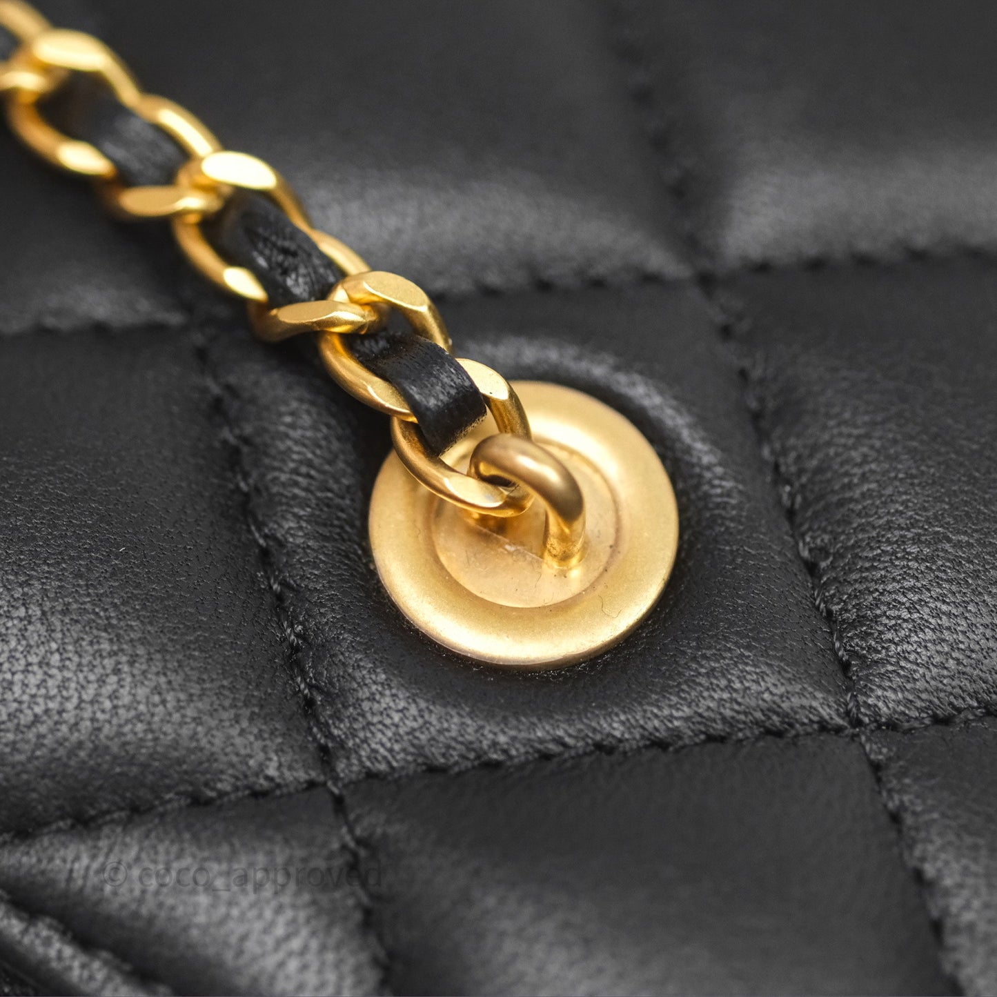 Chanel Vanity with COCO Heart Chain Black Lambskin Aged Gold Hardware