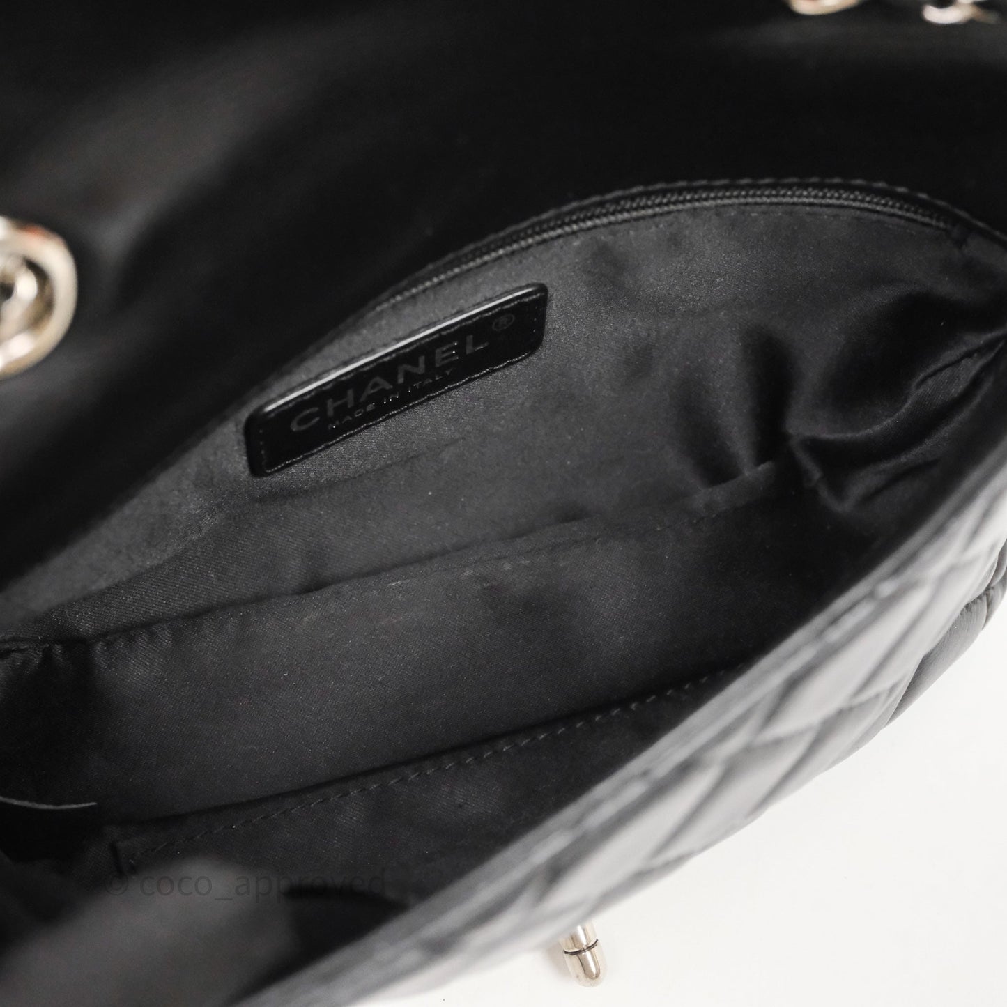 Chanel Quilted Flap Black Calfskin Silver Hardware
