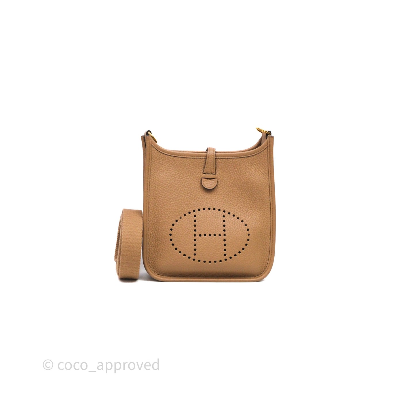 Hermès Mini Evelyne 16 Chai 0M Clemence Gold Hardware
