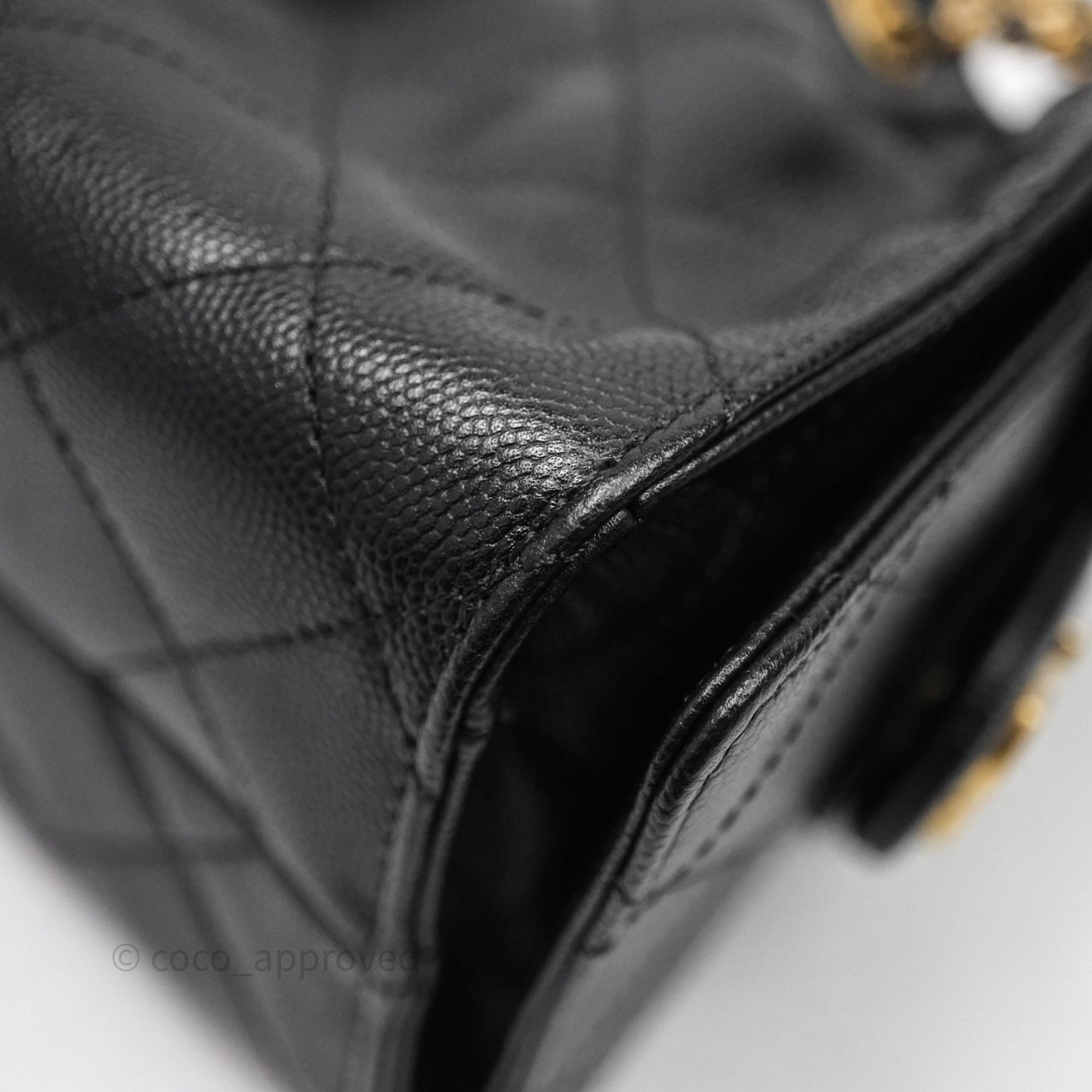 Chanel 25 Mini Black Caviar Aged Gold Hardware
