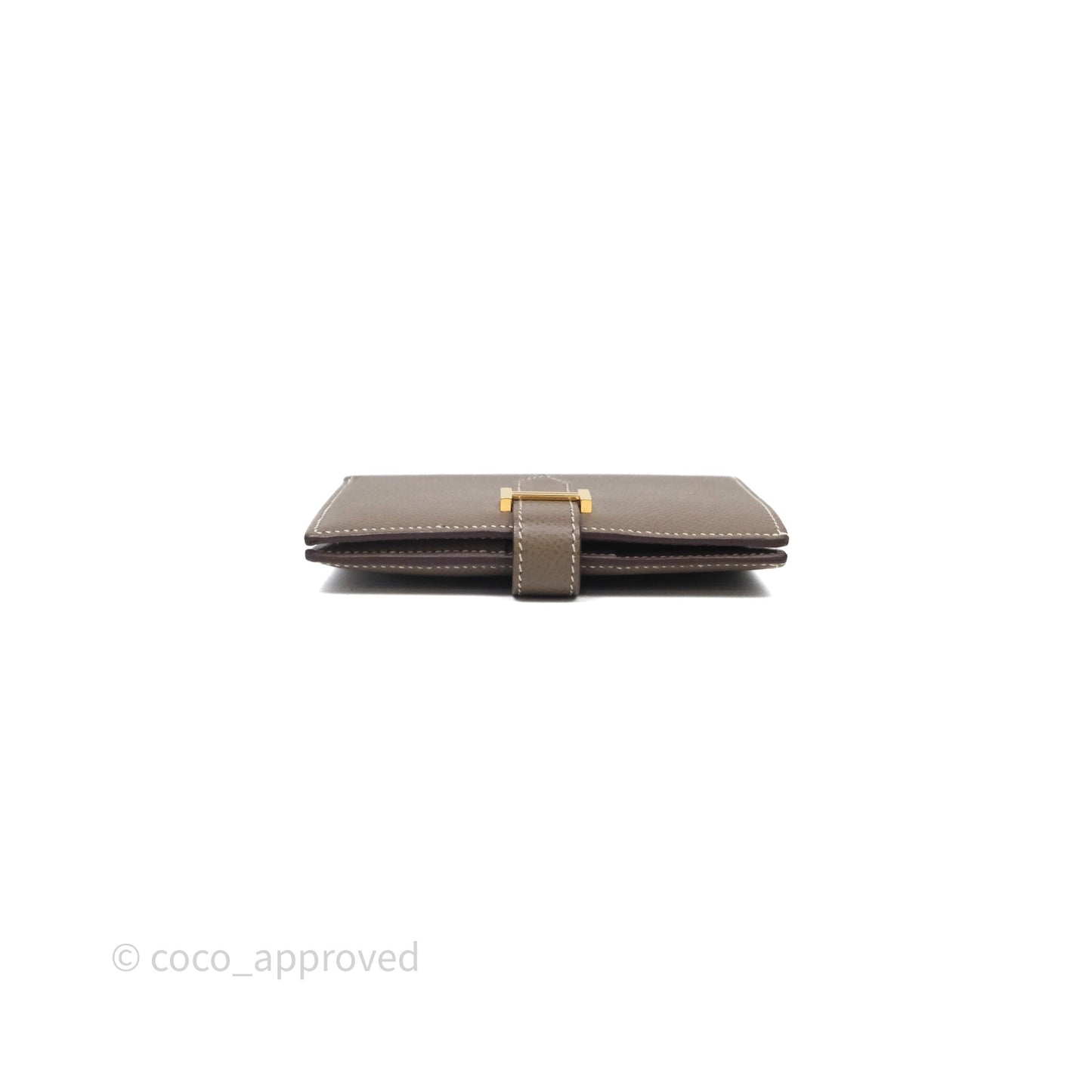 Hermès Bearn Compact Wallet Etoupe Epsom Gold Hardware