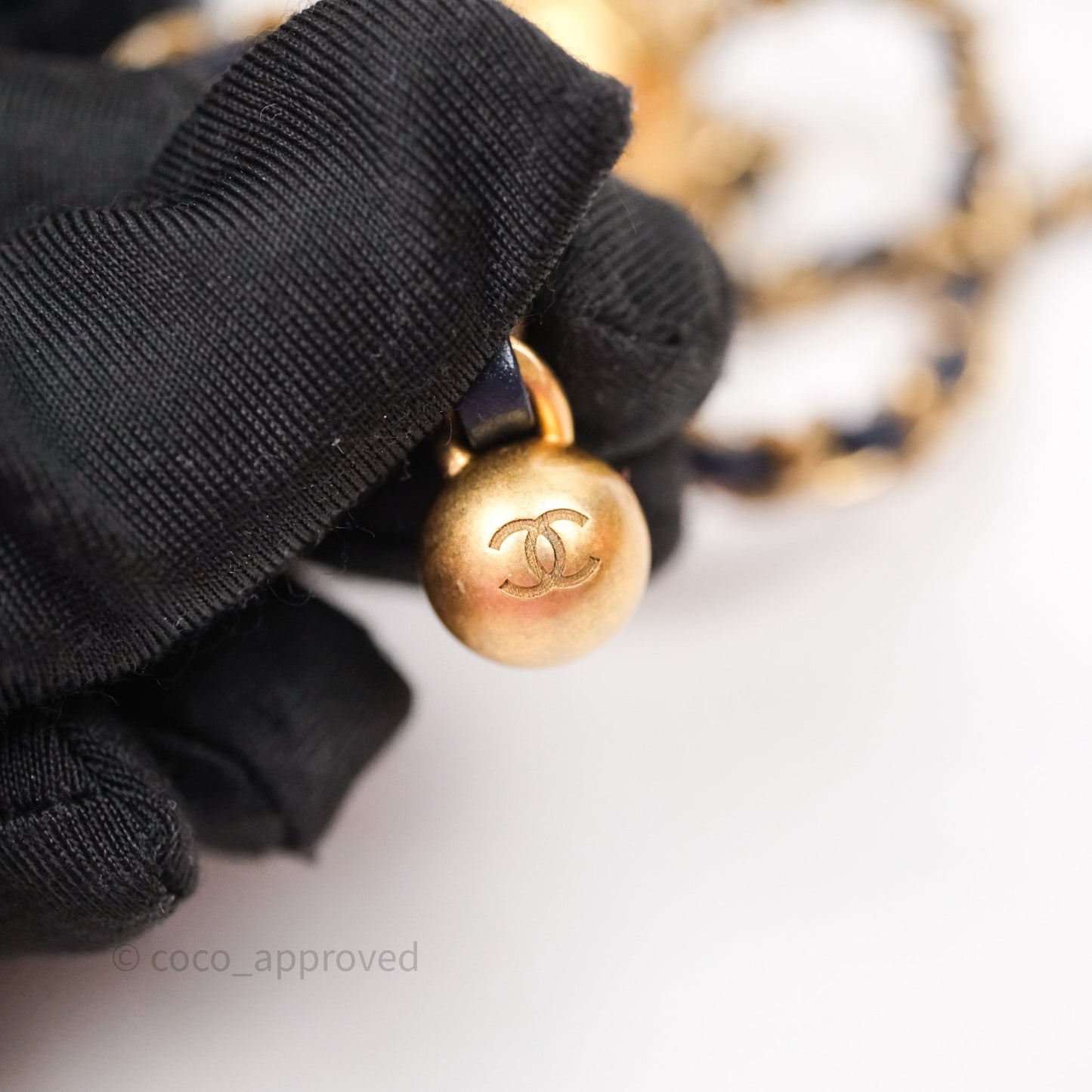 Chanel Mini Rectangular Pearl Crush Navy Lambskin Aged Gold Hardware