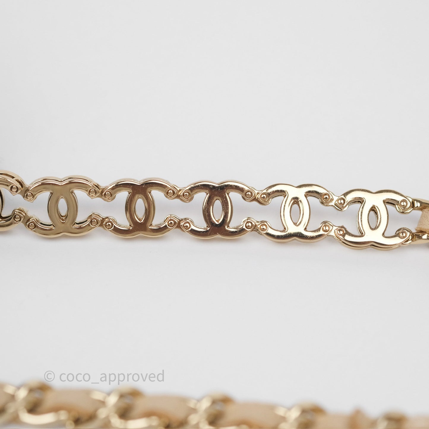 Chanel Mini Vanity With CC Chain Beige Caviar Gold Hardware