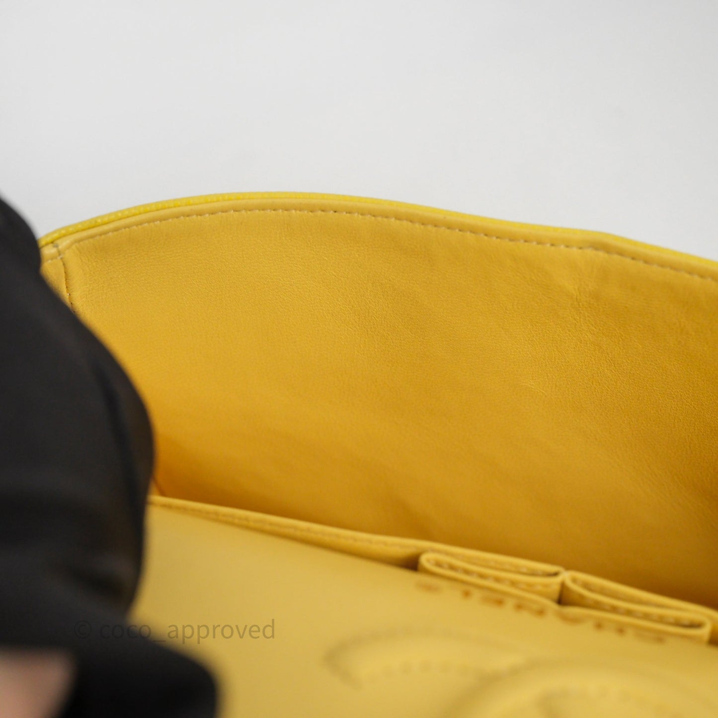 Chanel Small Classic Flap Quilted Yellow Caviar Gold Hardware
