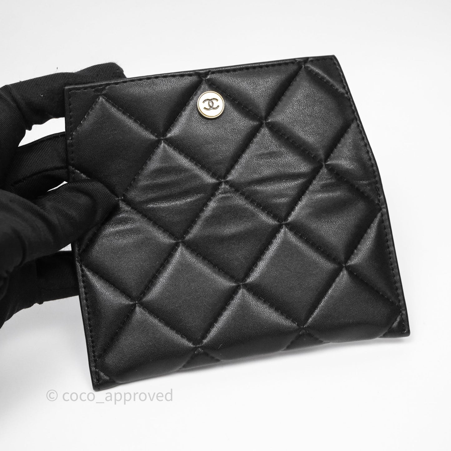 Chanel CC Chain-Link Square Sunglasses Black