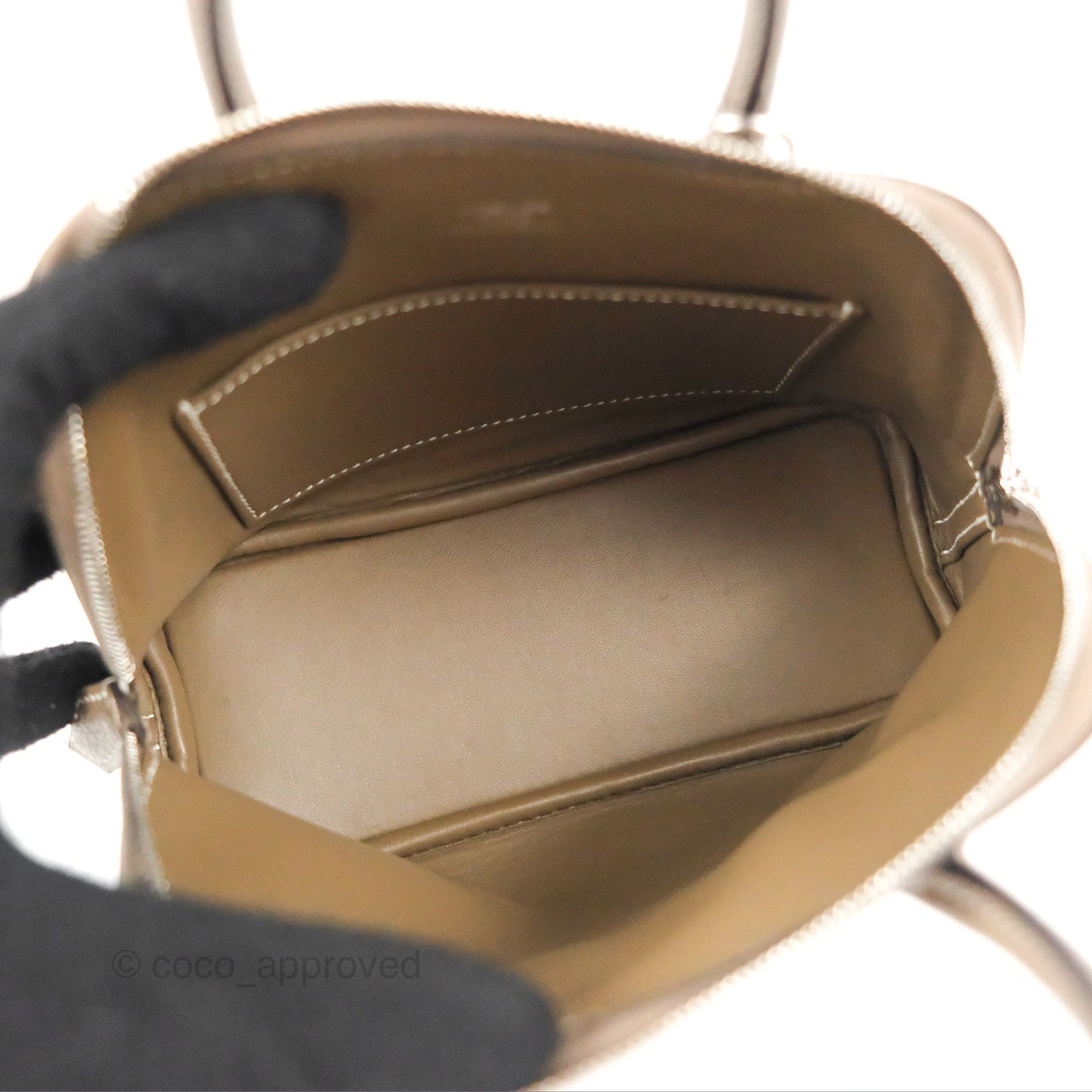 Hermès Bolide Mini 1923 Etoupe Chevre Mysore Palladium Hardware