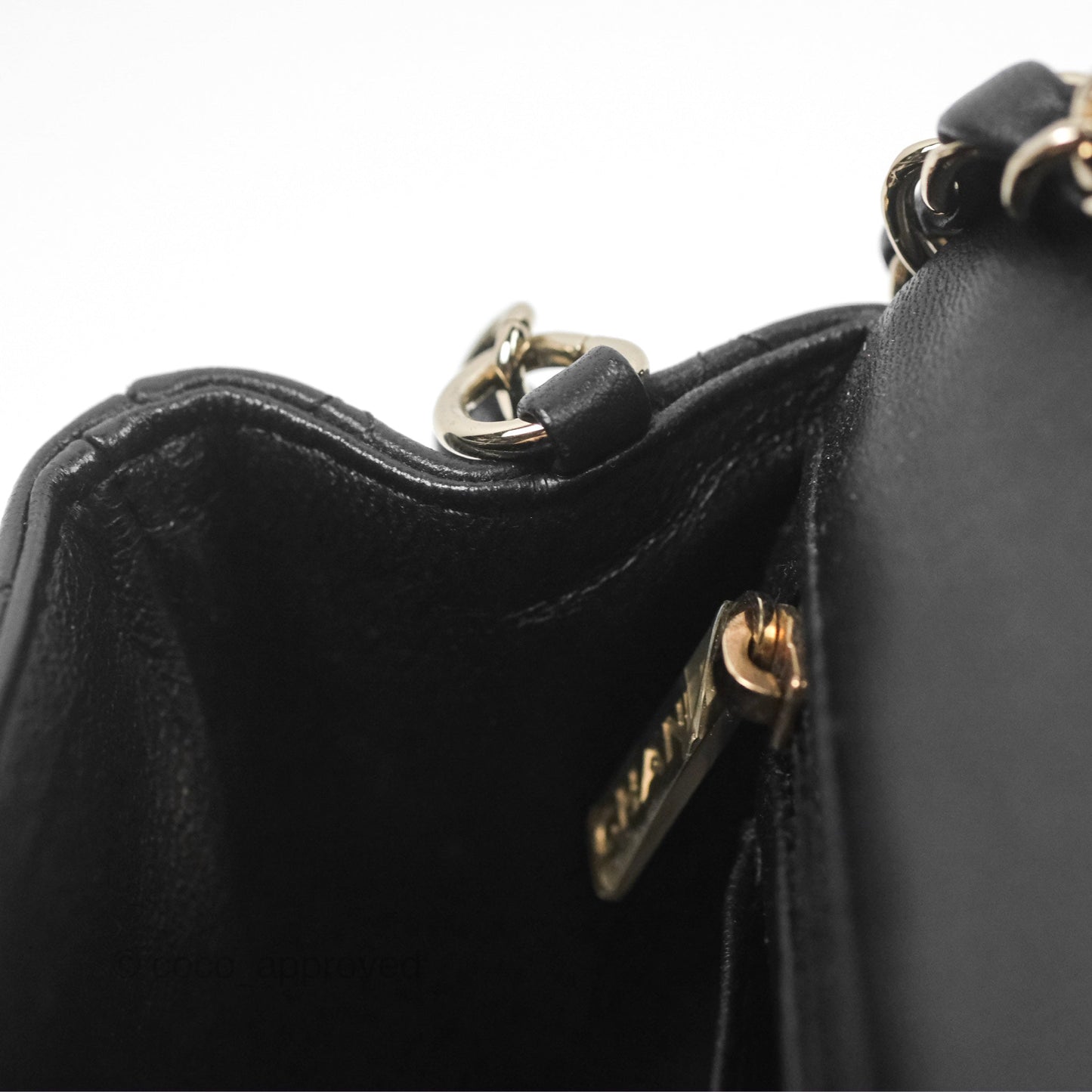 Chanel Quilted Mini Rectangular Flap Black Lambskin Gold Hardware