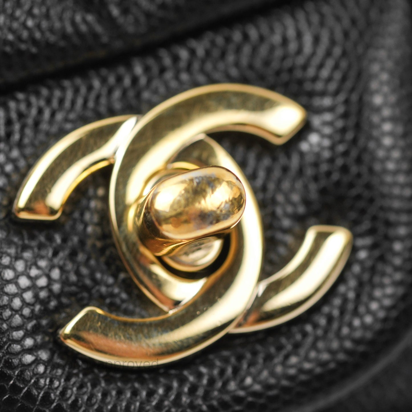 Chanel Quilted Mini Square Flap Black Caviar Gold Hardware