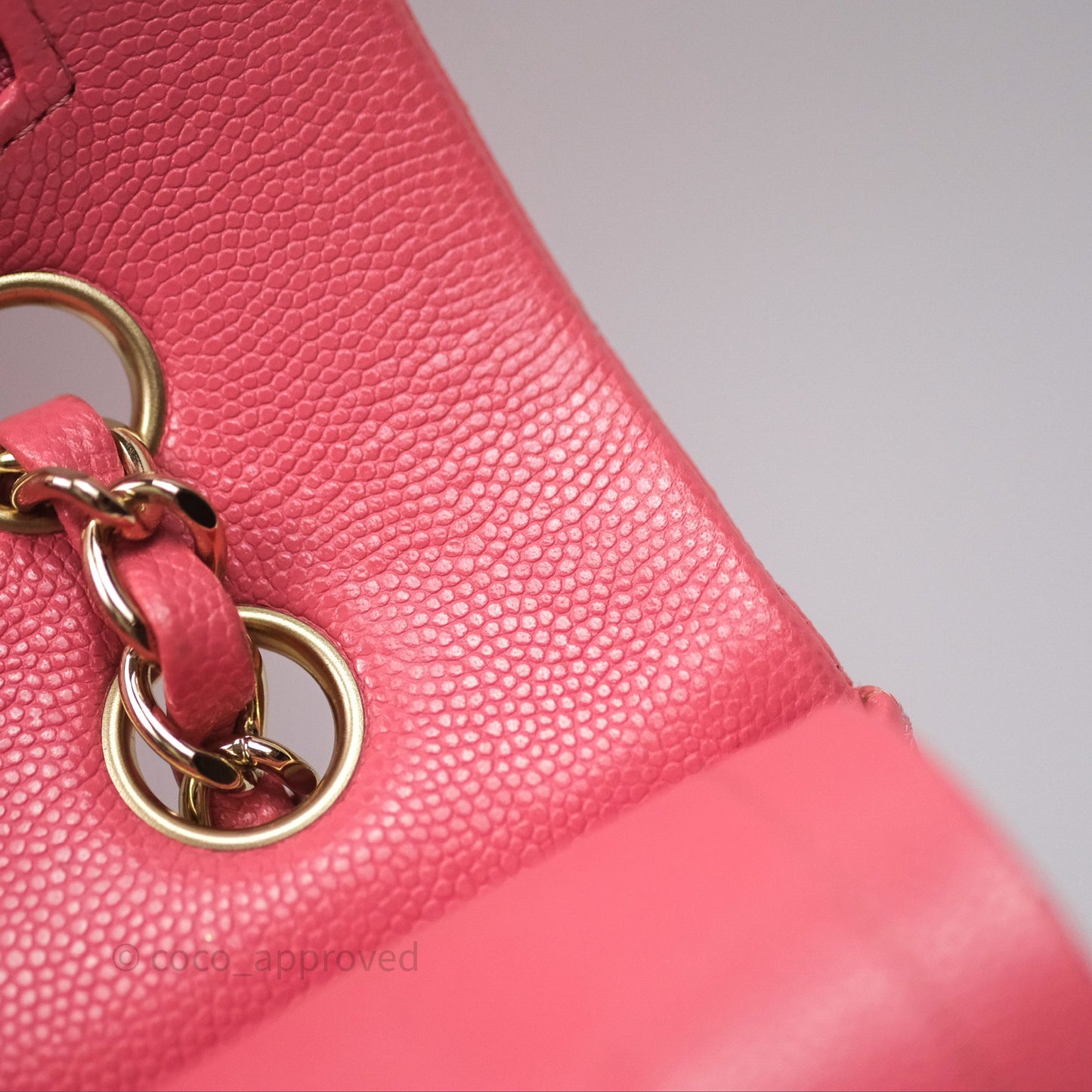 Chanel Classic M/L Medium Flap Quilted Pink Caviar Gold Hardware