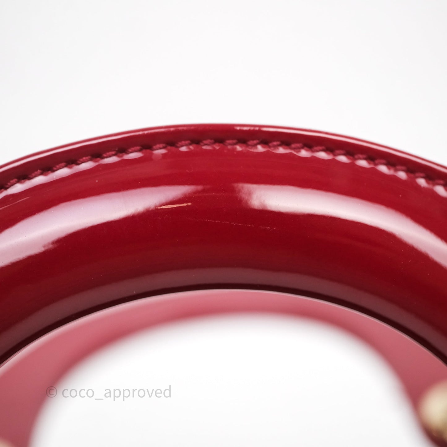 Christian Dior Mini Lady Dior Bag Red Patent Gold Hardware