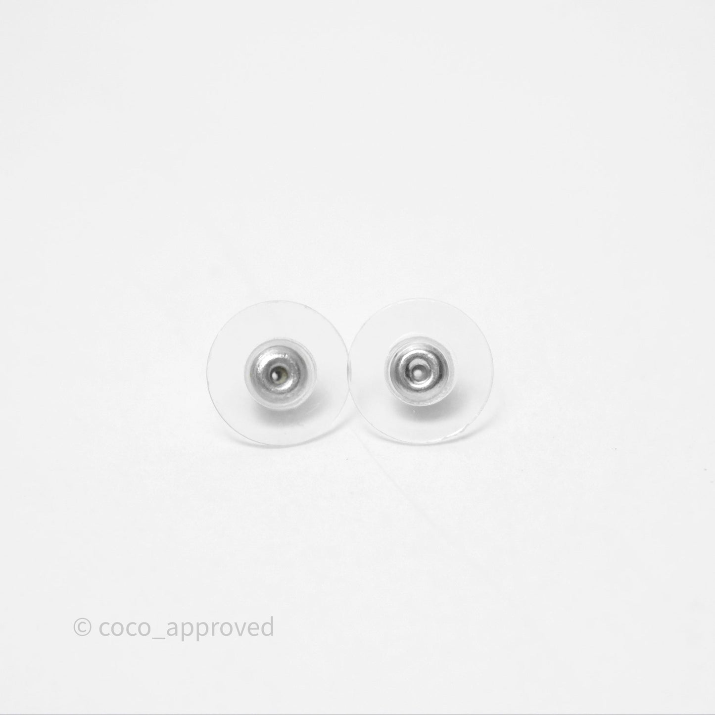 Chanel CC Crystal Drop Earrings Silver Tone 12C