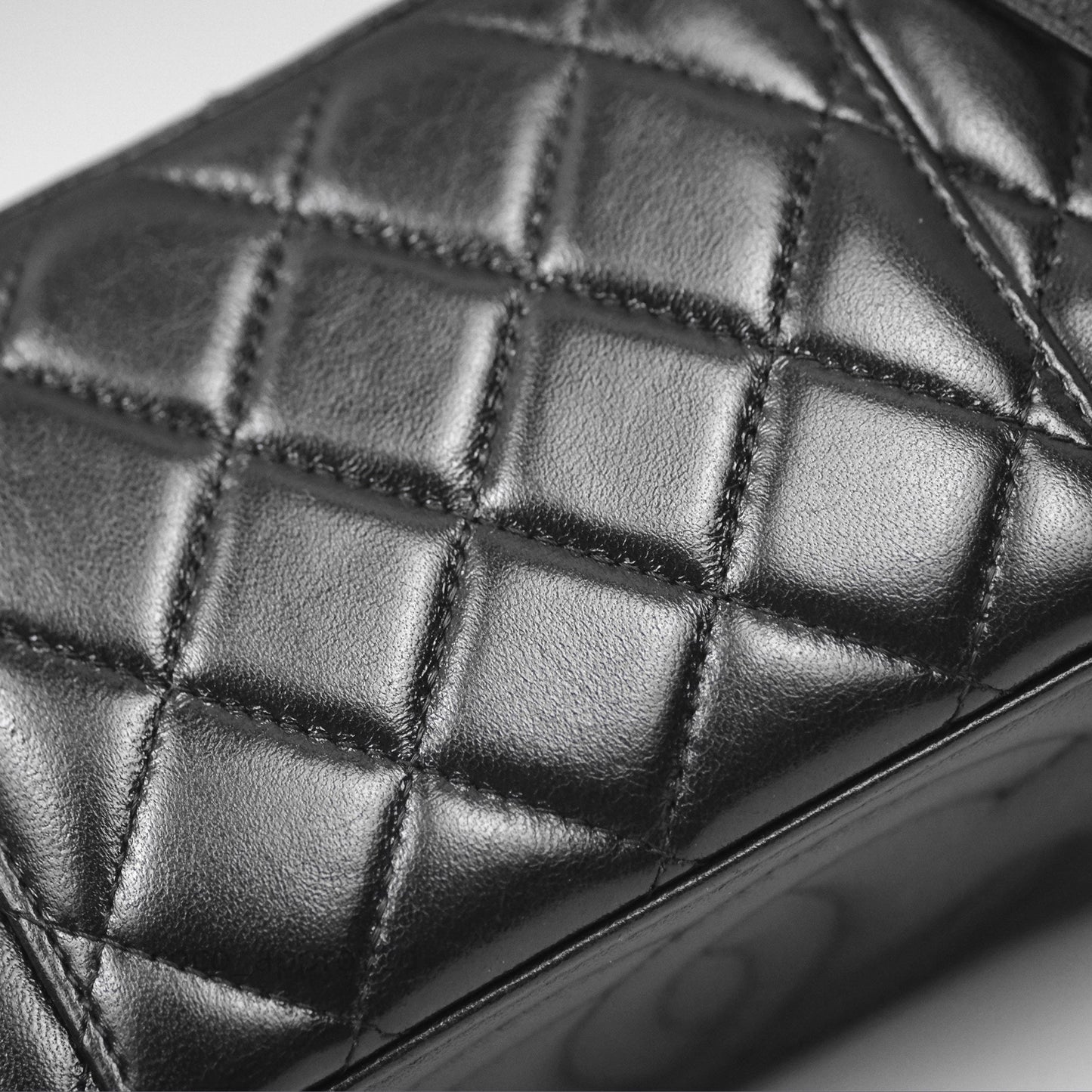 Chanel Cargo Pocket Top Handle Vanity with Chain Black Shiny Lambskin Gold Hardware 22K