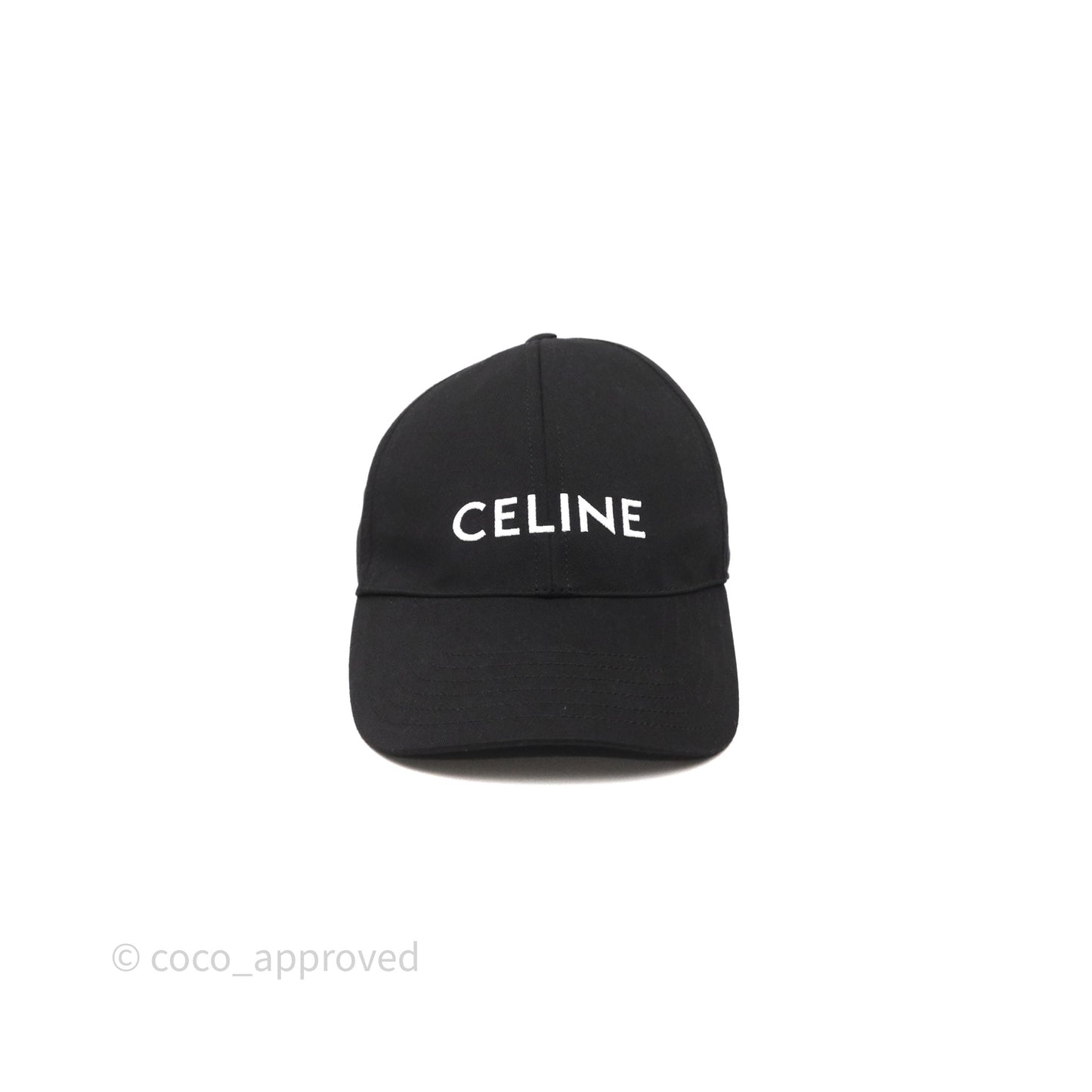 Celine Baseball Cap Cotton Triomphe Black